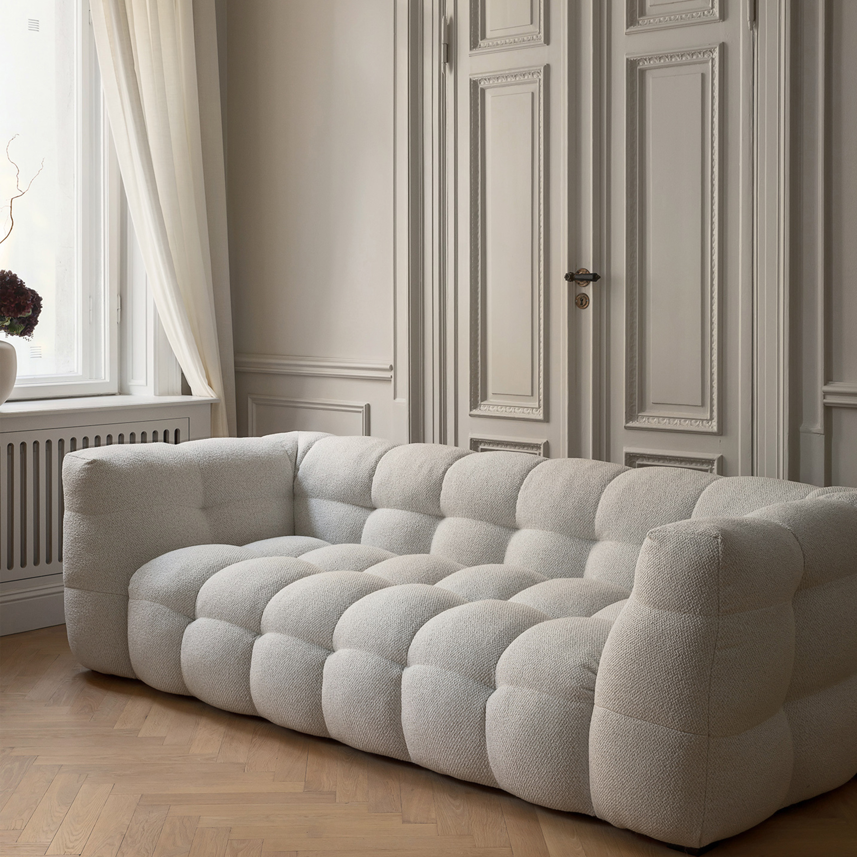 Sleepo Collection Billie 3-seters Sofa Ivory Bouclé