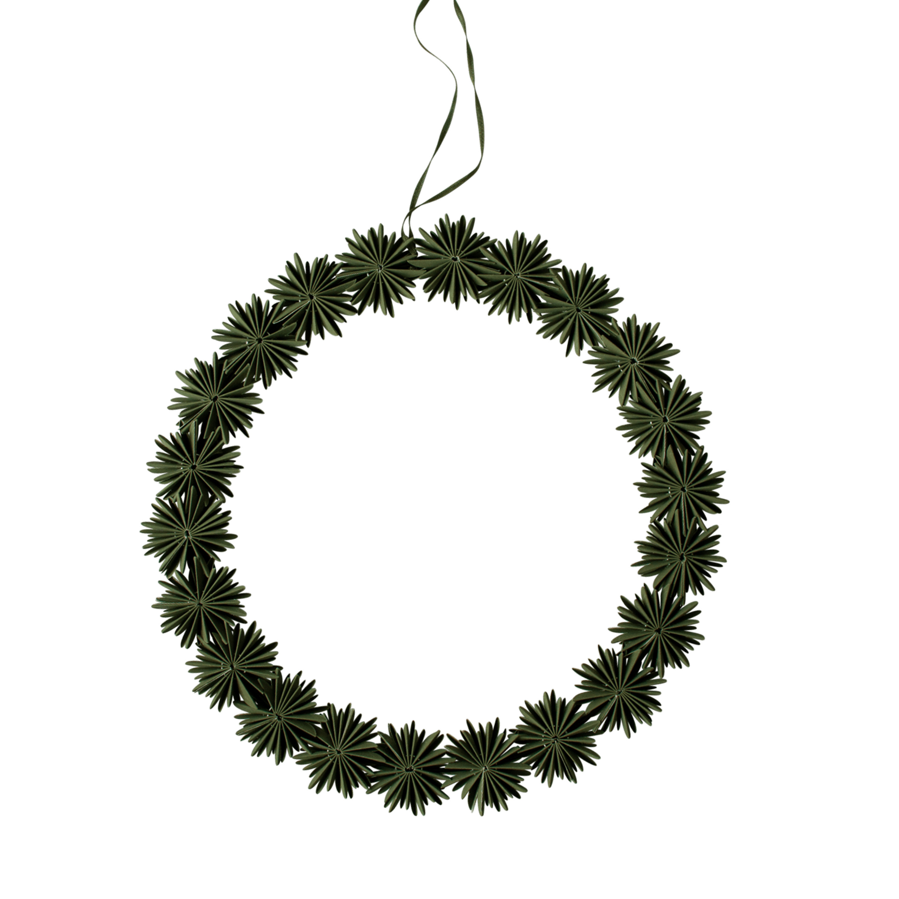 Paper Flake Wreath Dekoration Green Ø35