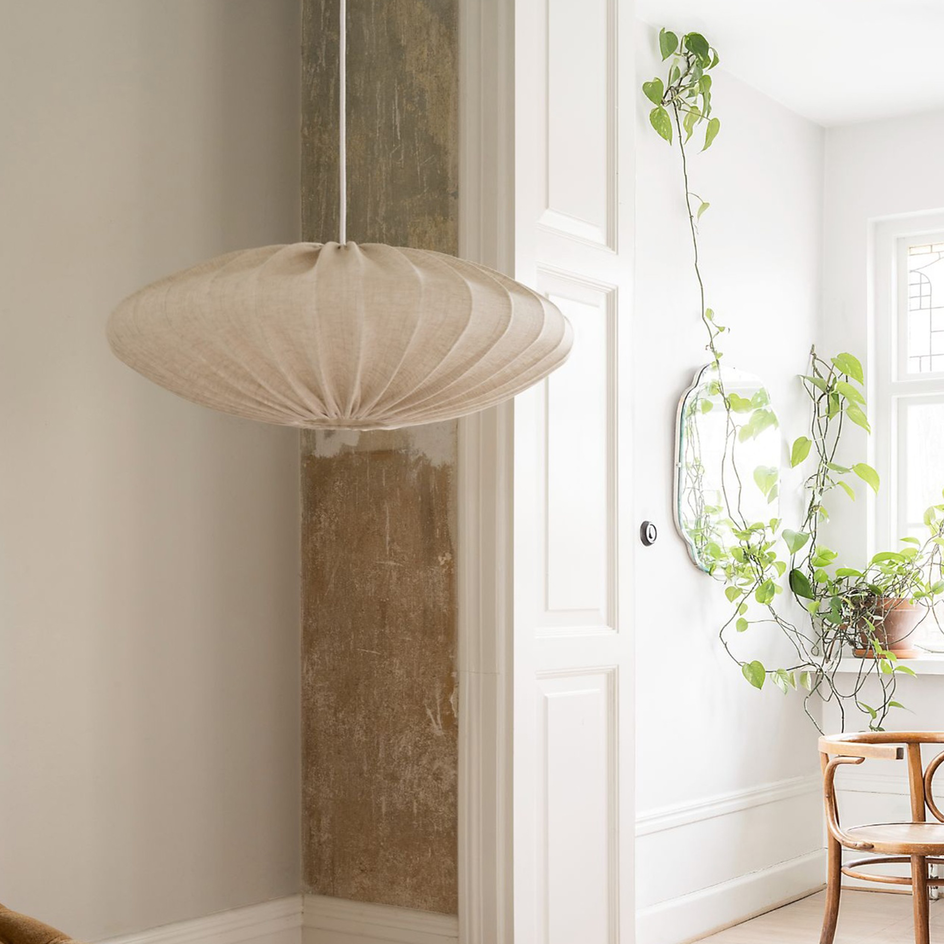 Watt &amp; Veke Ellipse Taklampa Linne Natural 65cm