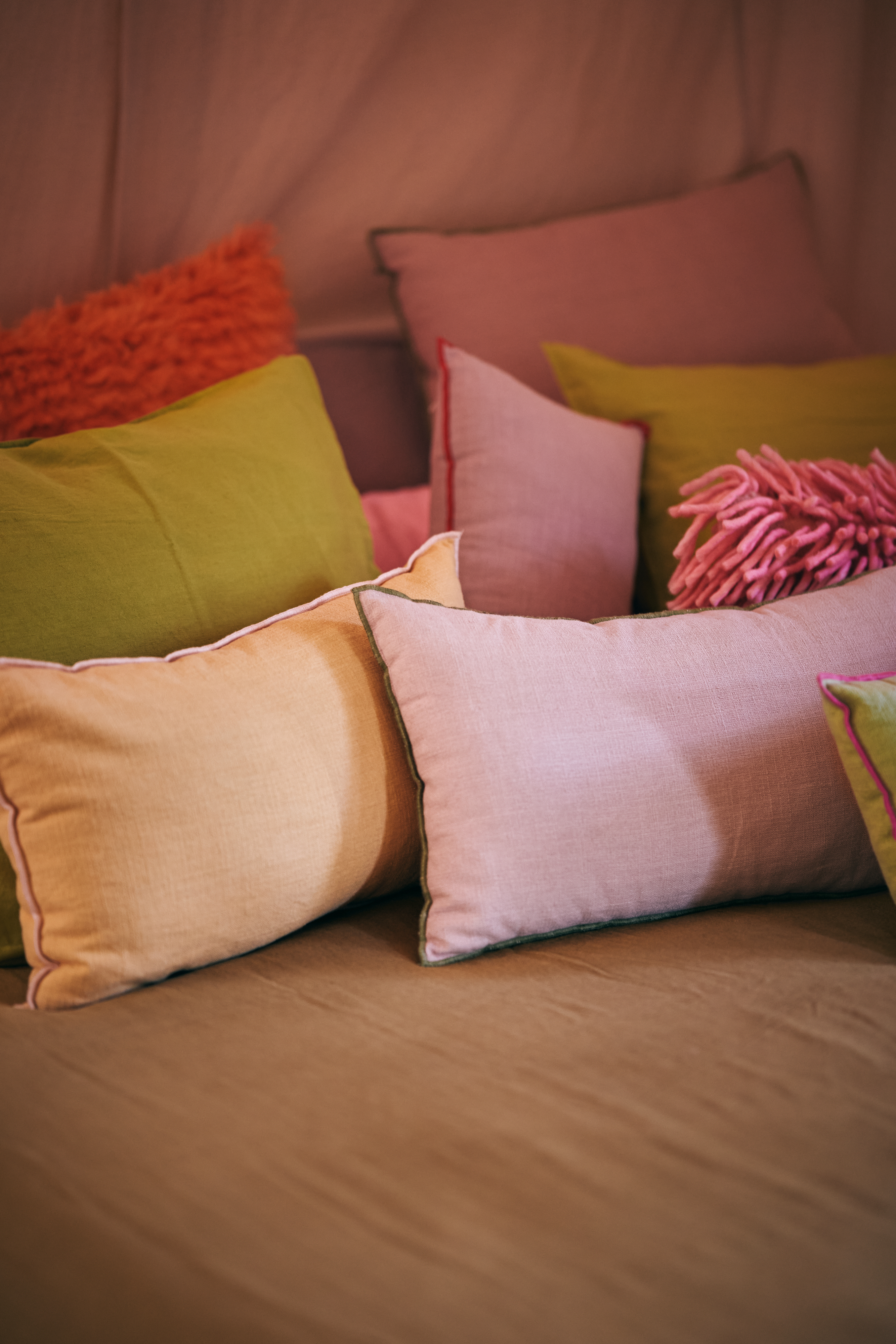 HKliving Linen Prydnadskudde Bouquet 60x35