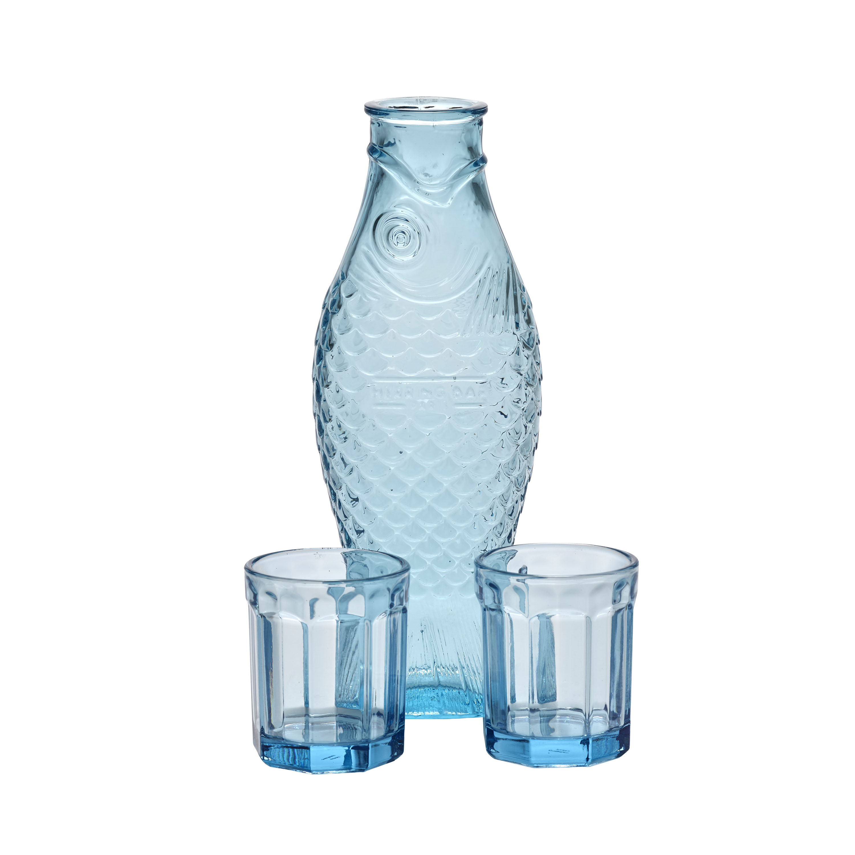 Fish&Fish Karaff med 2 Glas Blue