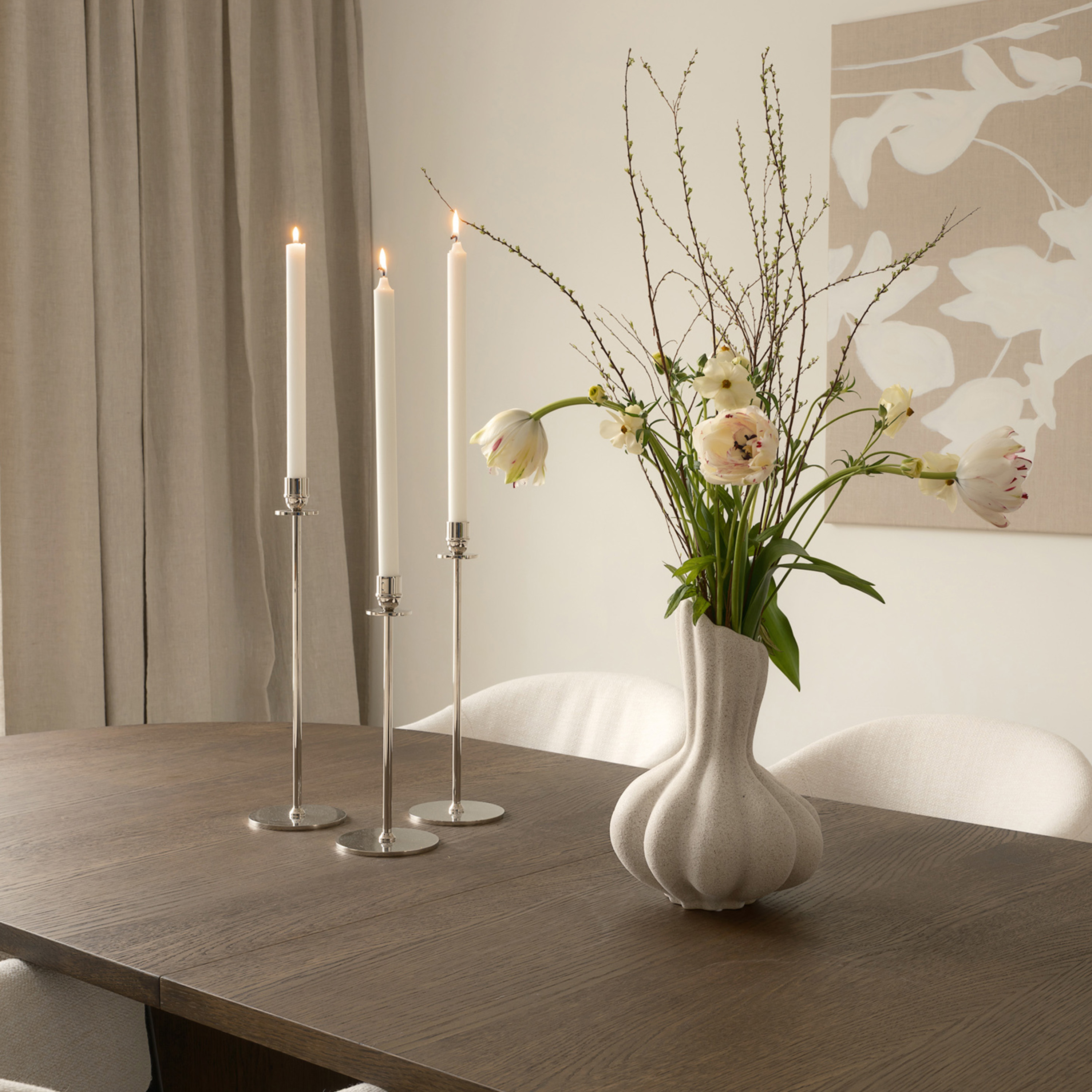 Sleepo Collection Dahlia Maljakko White Melange 30cm