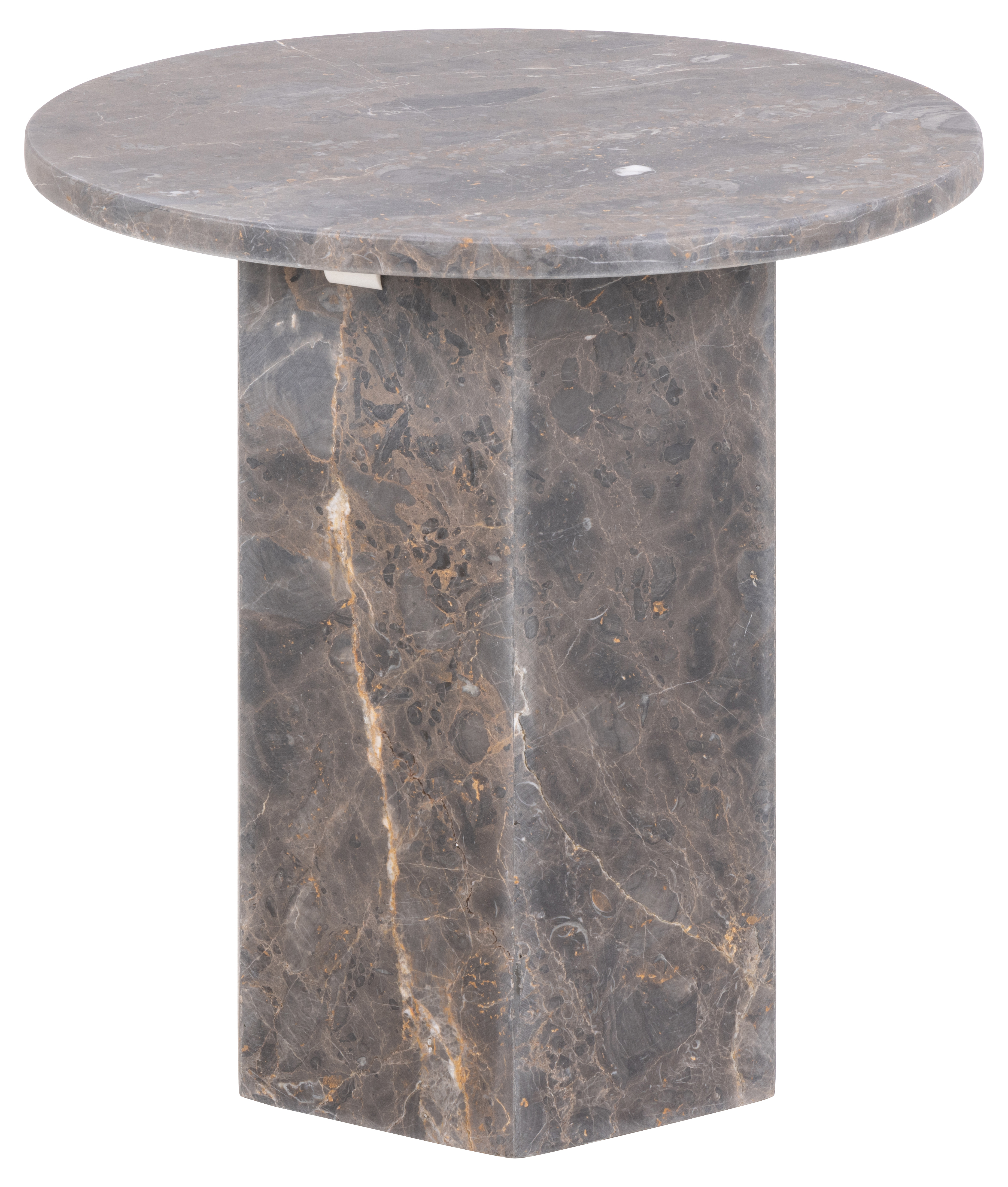 Nordic Home - Lykka Sidobord Marmor Brown Marron Ø50 - Grå