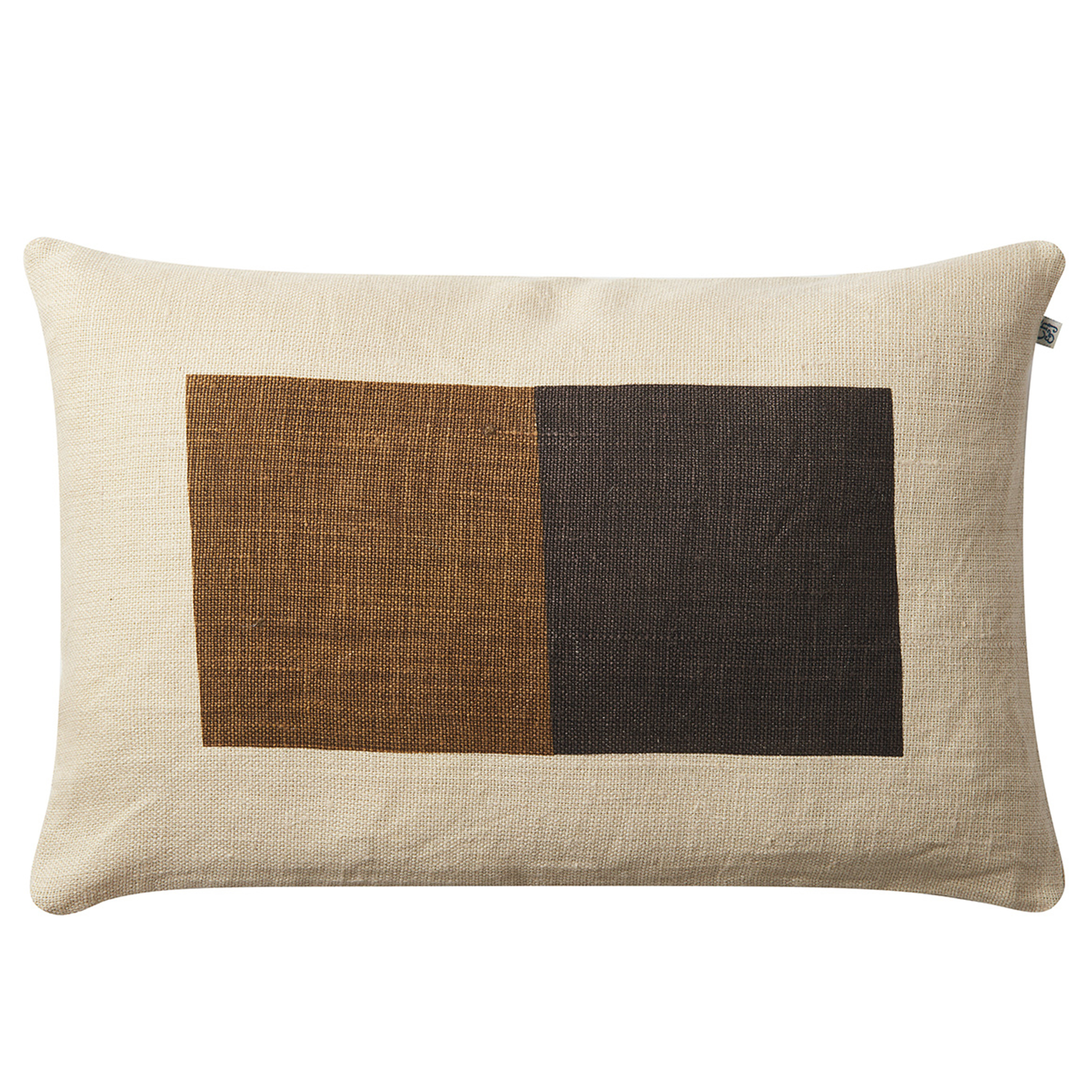 Deepak Kuddfodral Linne Light Beige/Dark Brown/Taupe 40x60