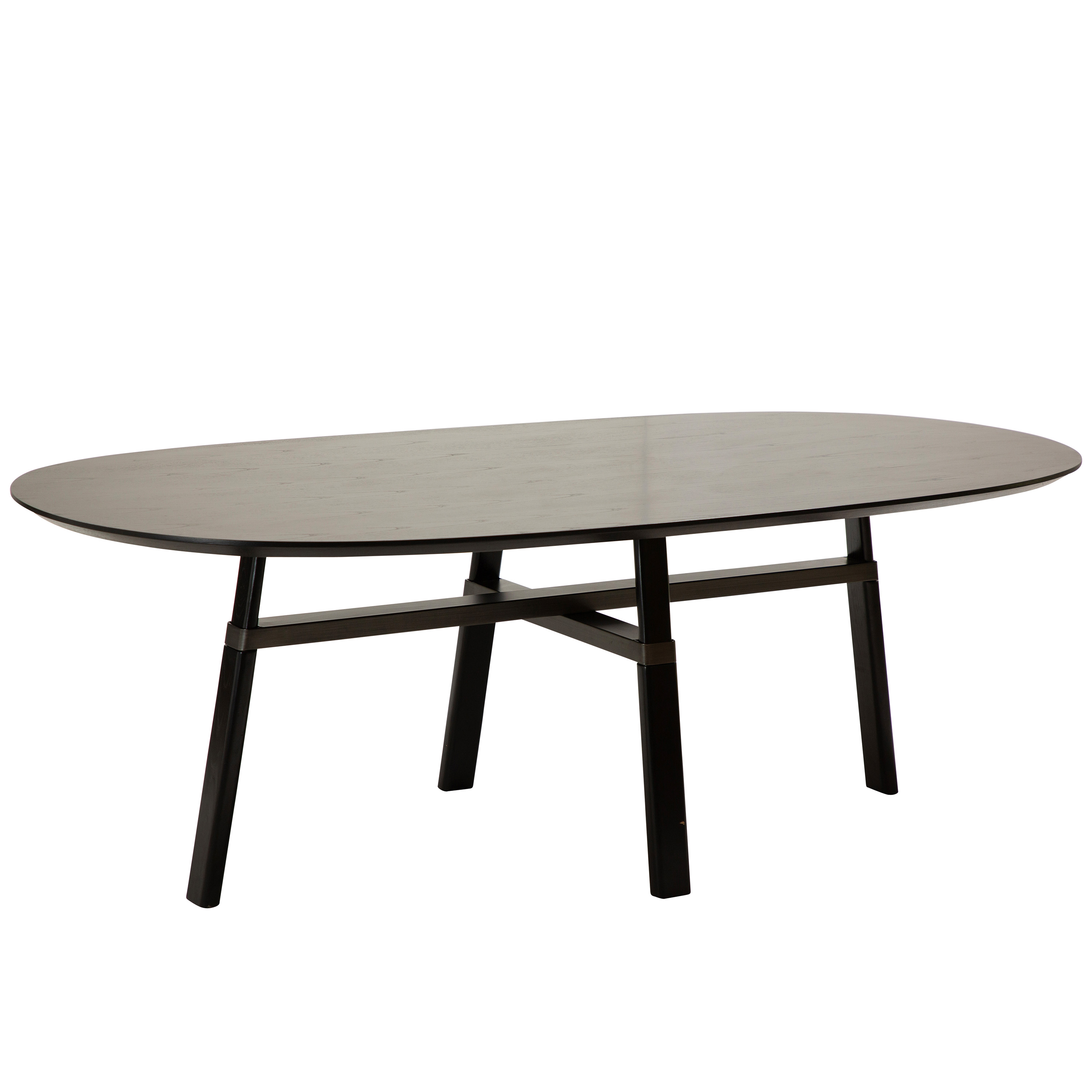 Cross Matbord Black Stained Ash/Antique Pewter 220cm