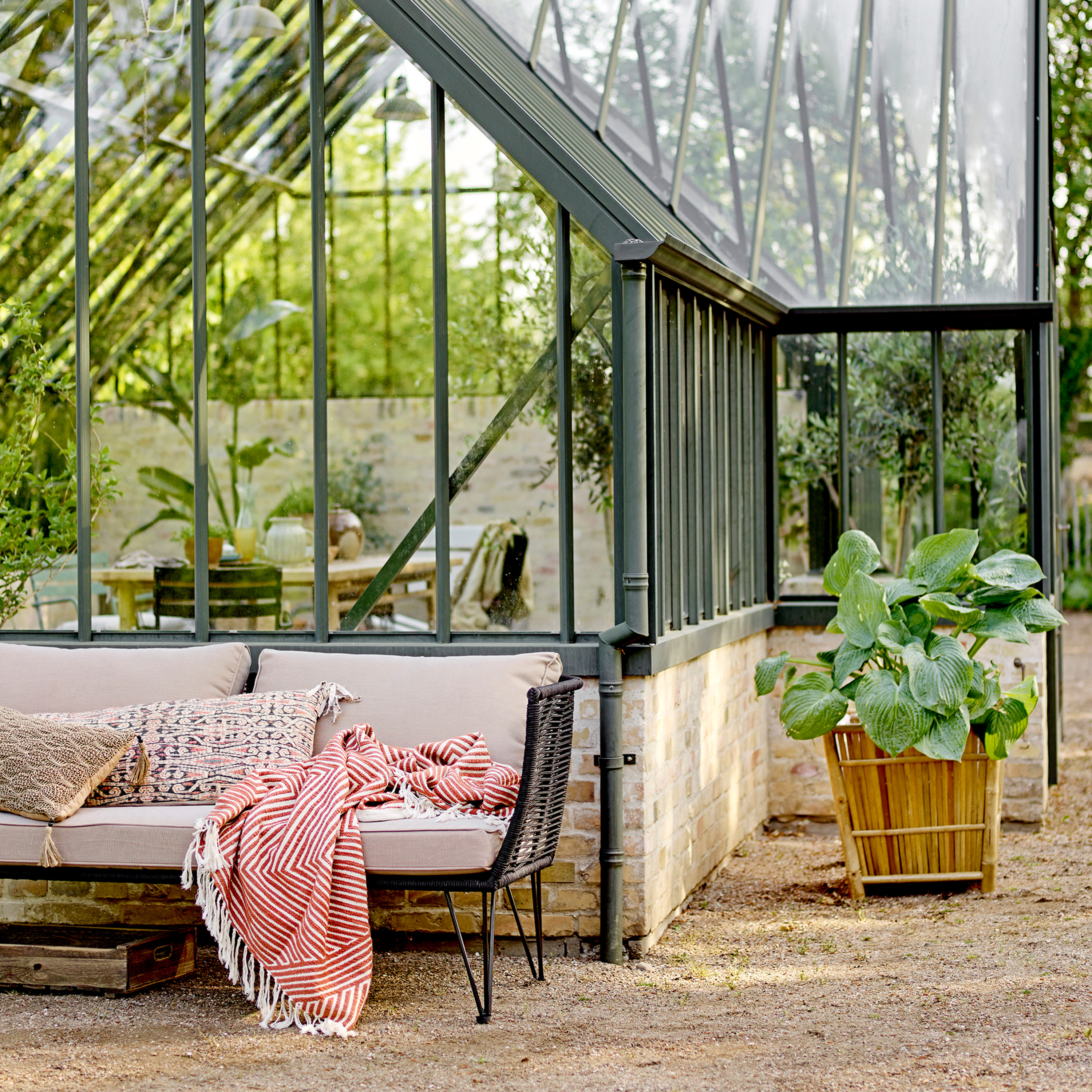 Bloomingville Mundo Loungesohva Musta/Luonnonväri 175 cm