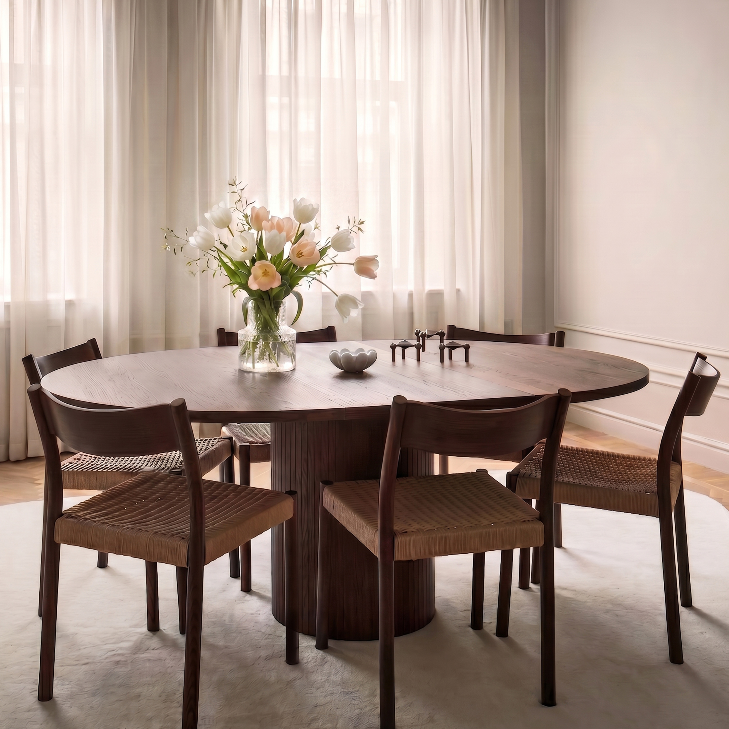 Sleepo Collection Bauer Matbord Brunbetsad Ek Ø130+50