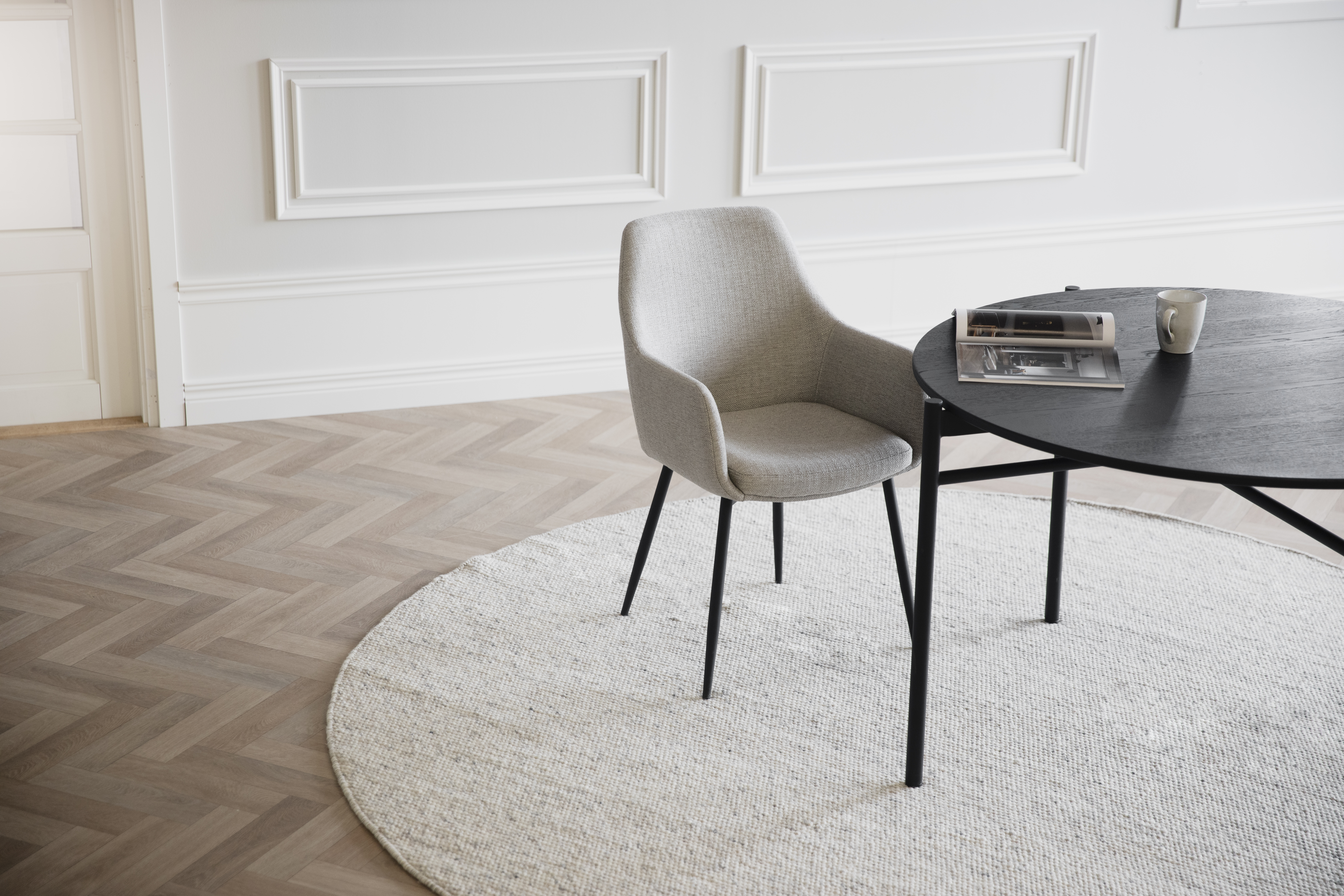 Rowico Home Auckland Ullmatta Rund Natur 250cm