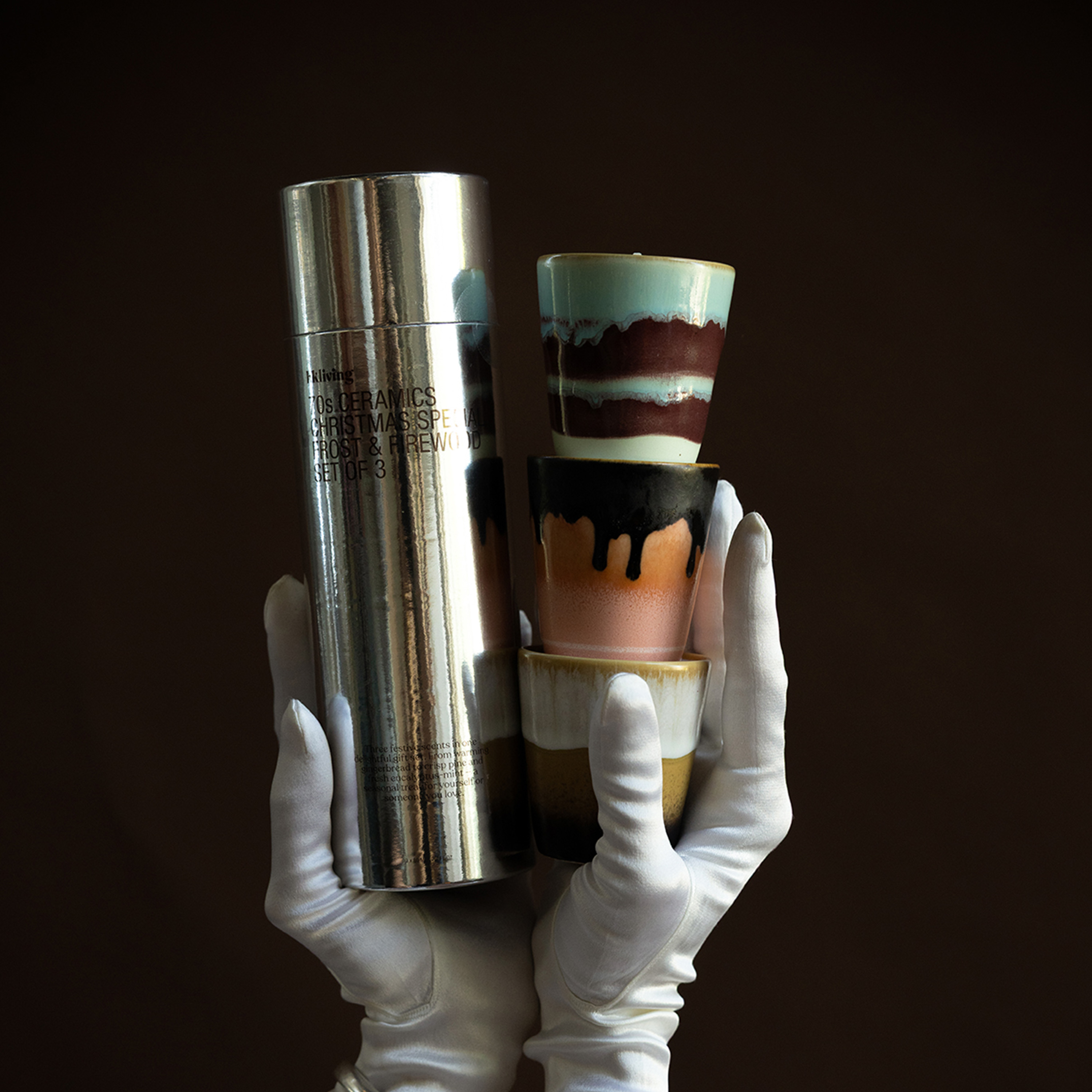 HKliving 70s Ceramics Tuoksukynttilät Christmas Special 3 kpl