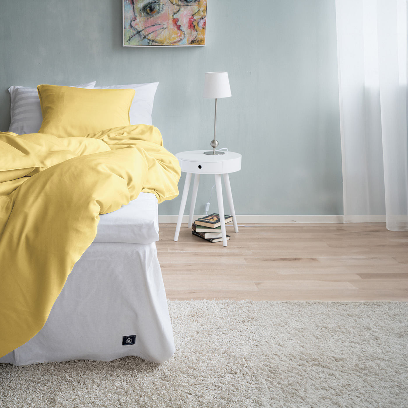 Bamburino Pussilakanasetti Bambu Keltainen 150x210/50x60