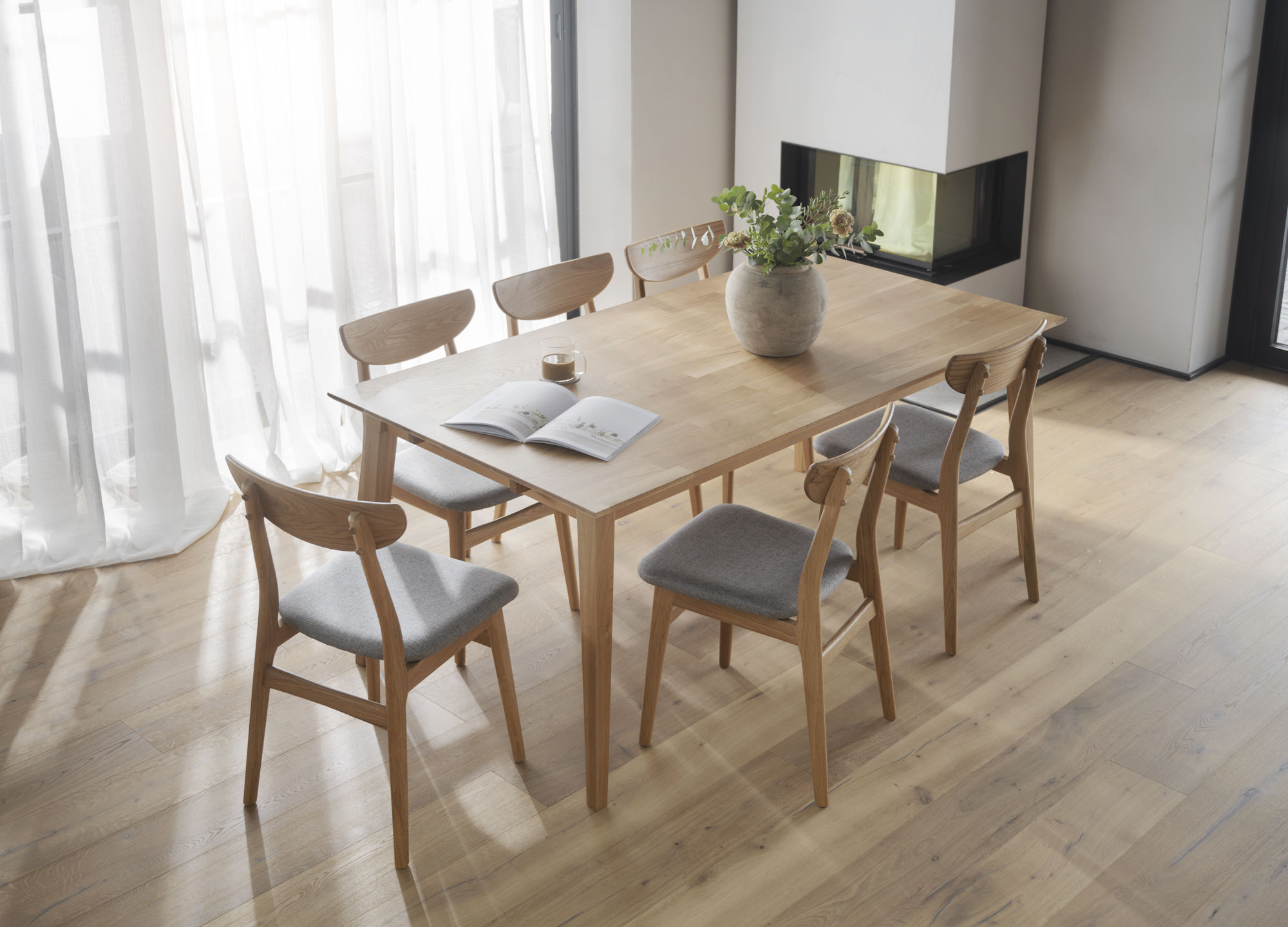 Rowico Home Rodham Matstol Ek/Ljusgrå
