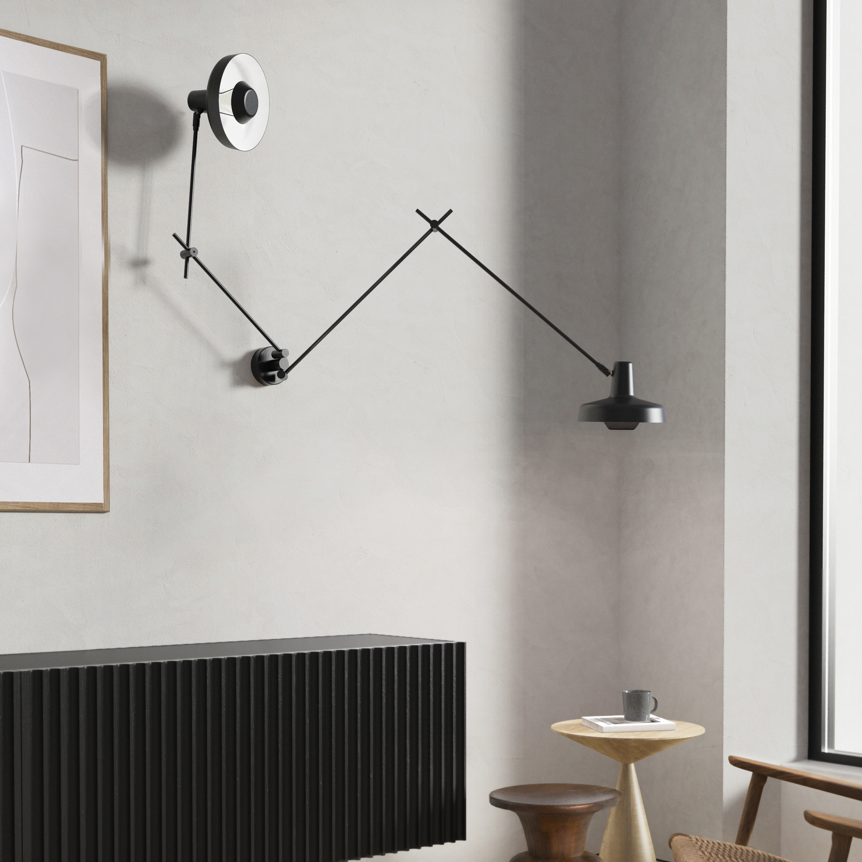 Grupa Arigato Vägglampa Double Long/Short Black