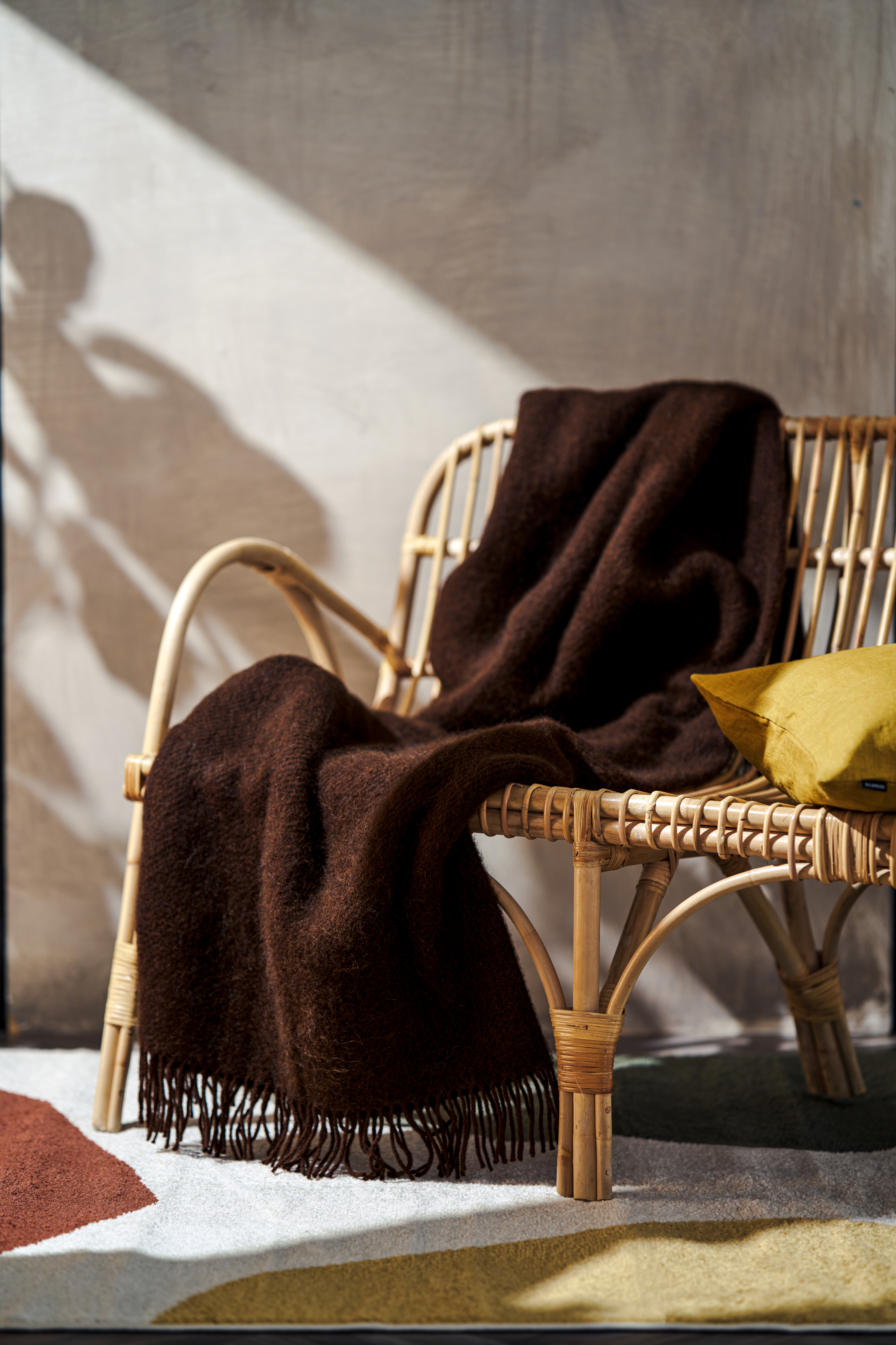 Klippan Yllefabrik Gotland Ullpläd Walnut