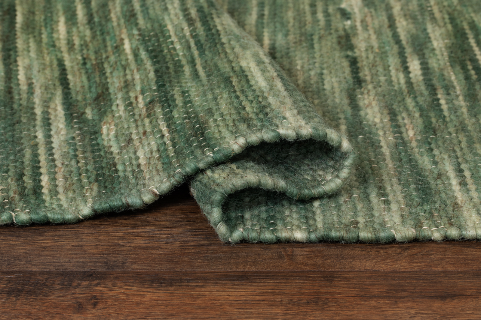 KM Carpets Hanoi Ull Gångmatta Grönmelange 75x150