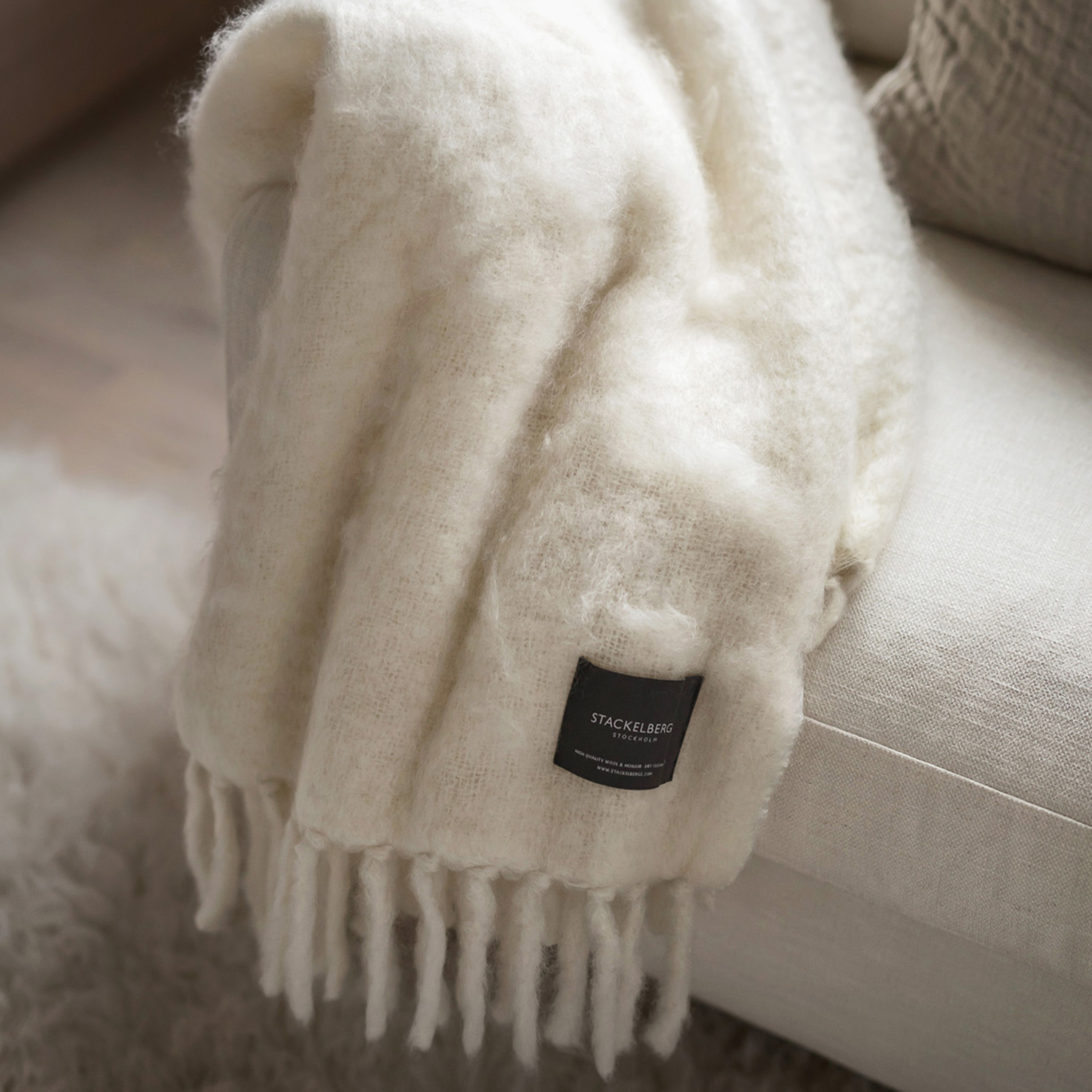 Stackelbergs Luxury Kid Mohair Pläd Pure White