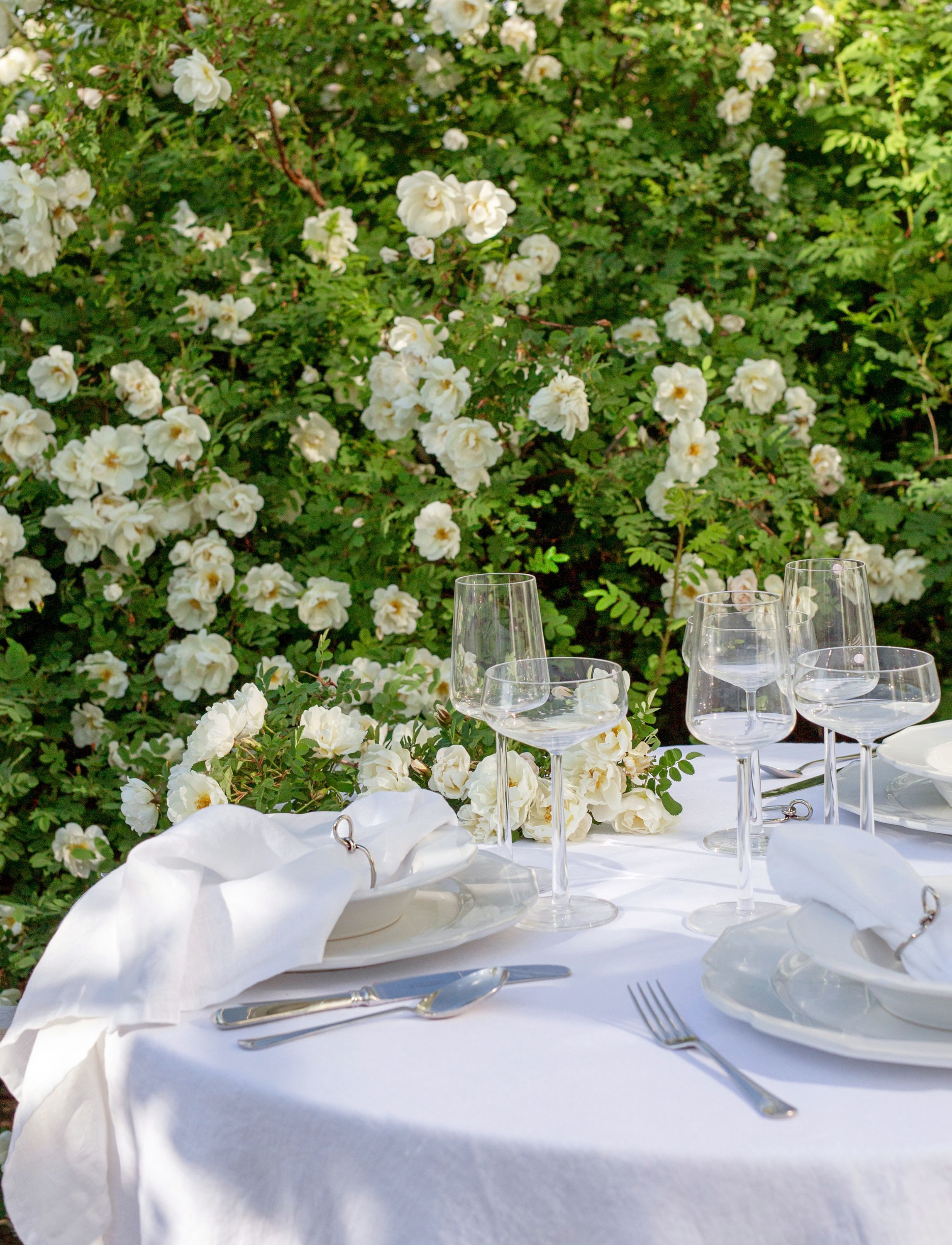 Himla Sunrise Duk Linne Valkoinen Ø160