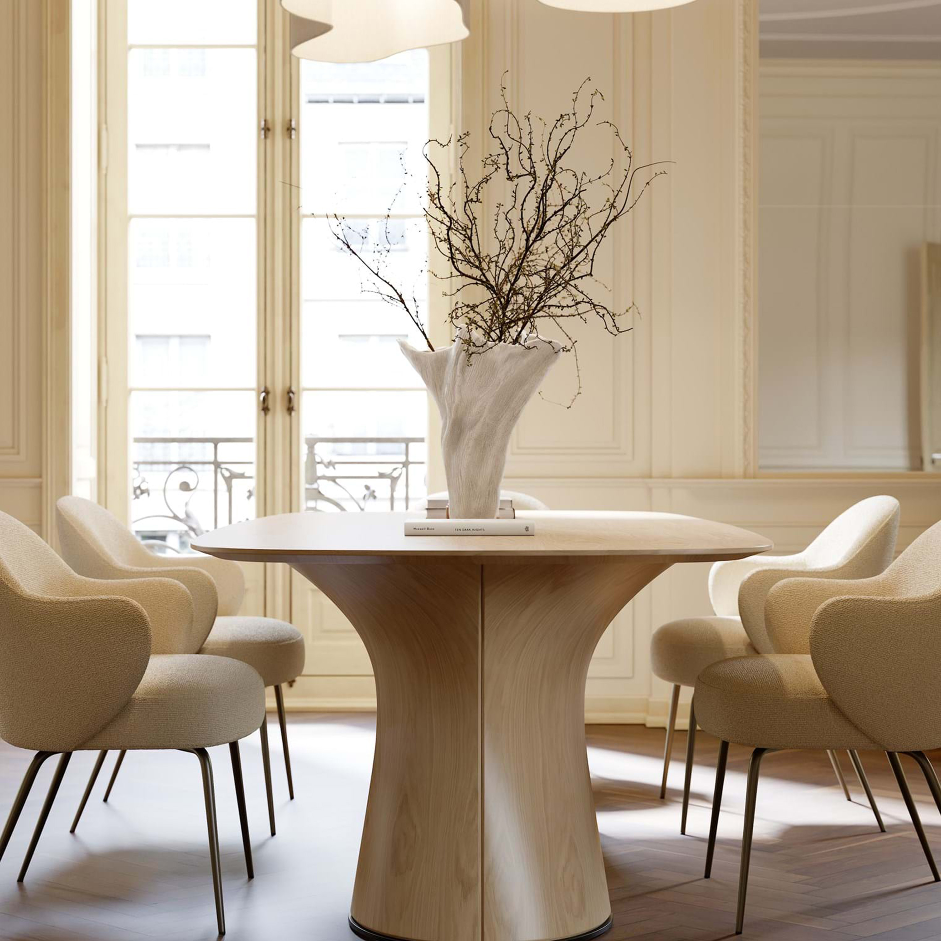 Dan Form Root ruokapöytä valkoöljytty tammi 220 cm