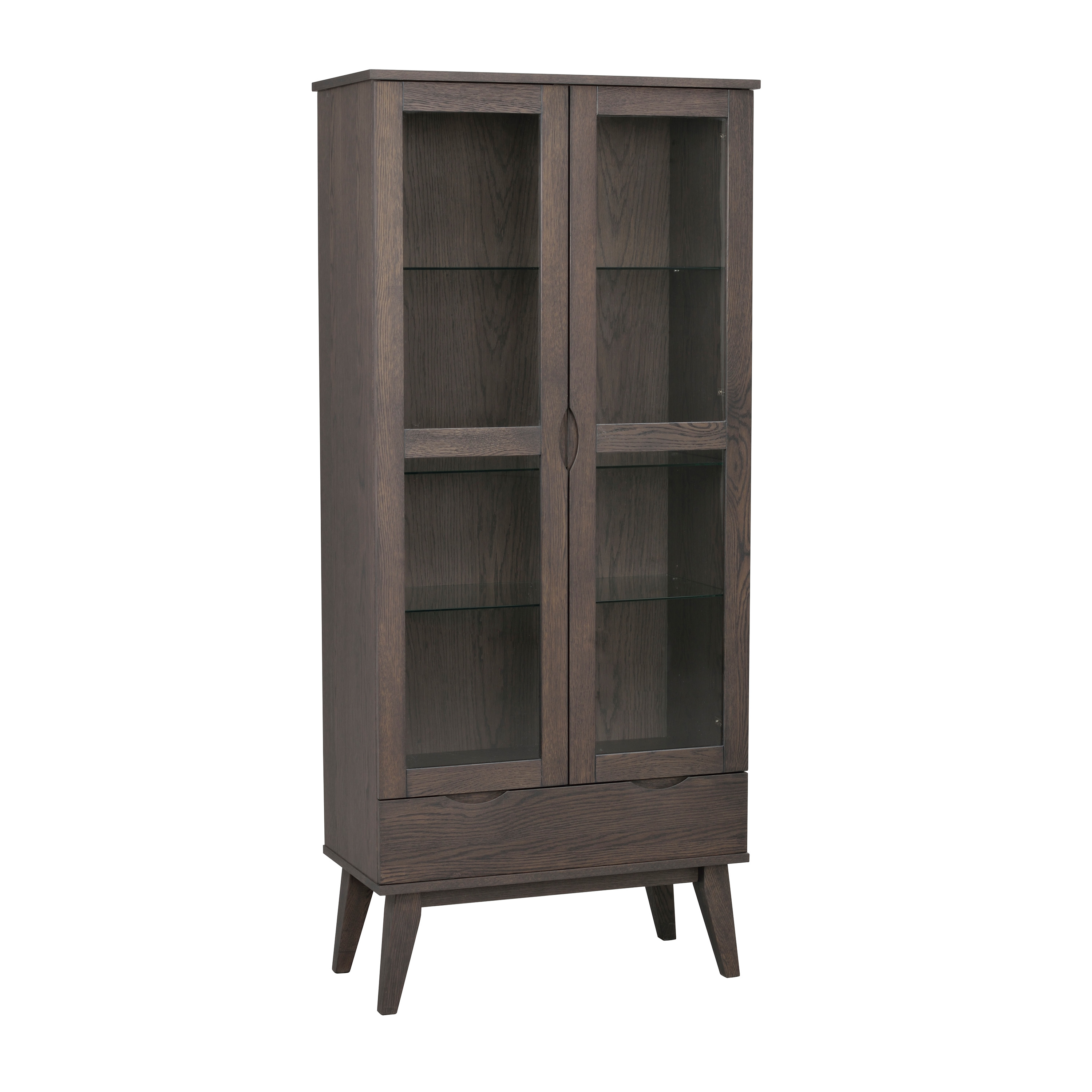 Rowico Home - Filippa Vitrine Schrank Dunkelbraun 185cm - Vitrinenschrank