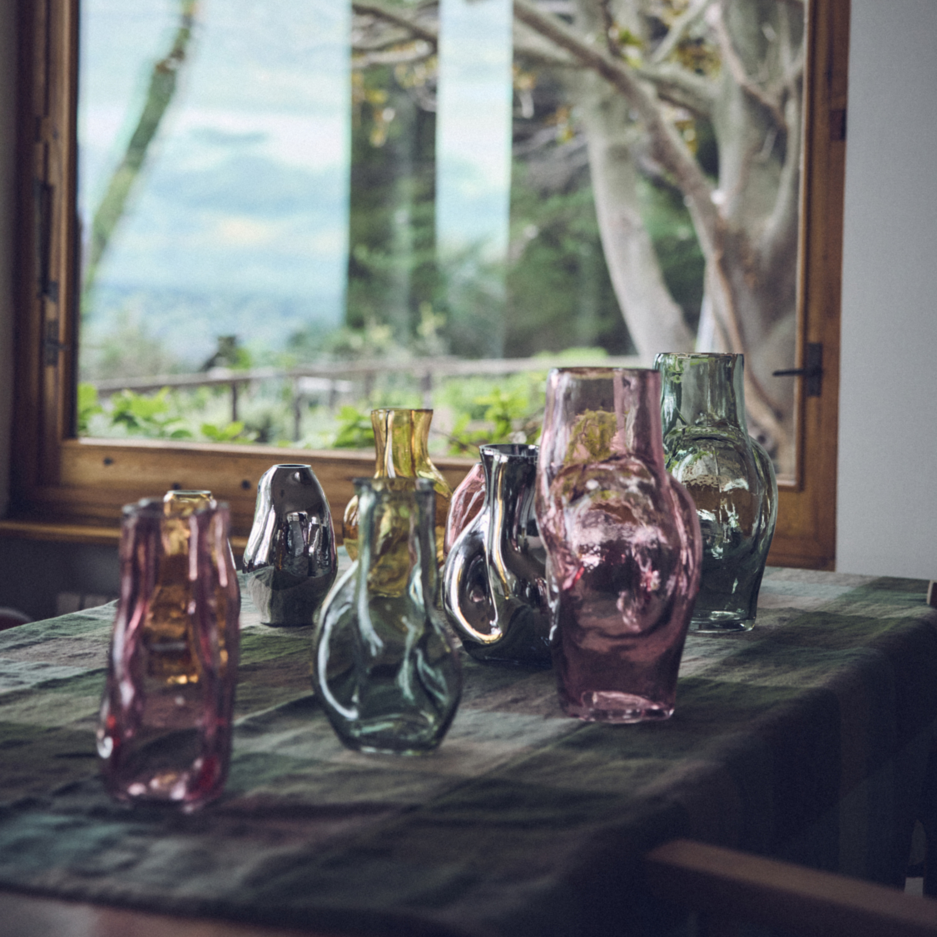 HKliving Gleam Maljakko Lasi Olive 22cm