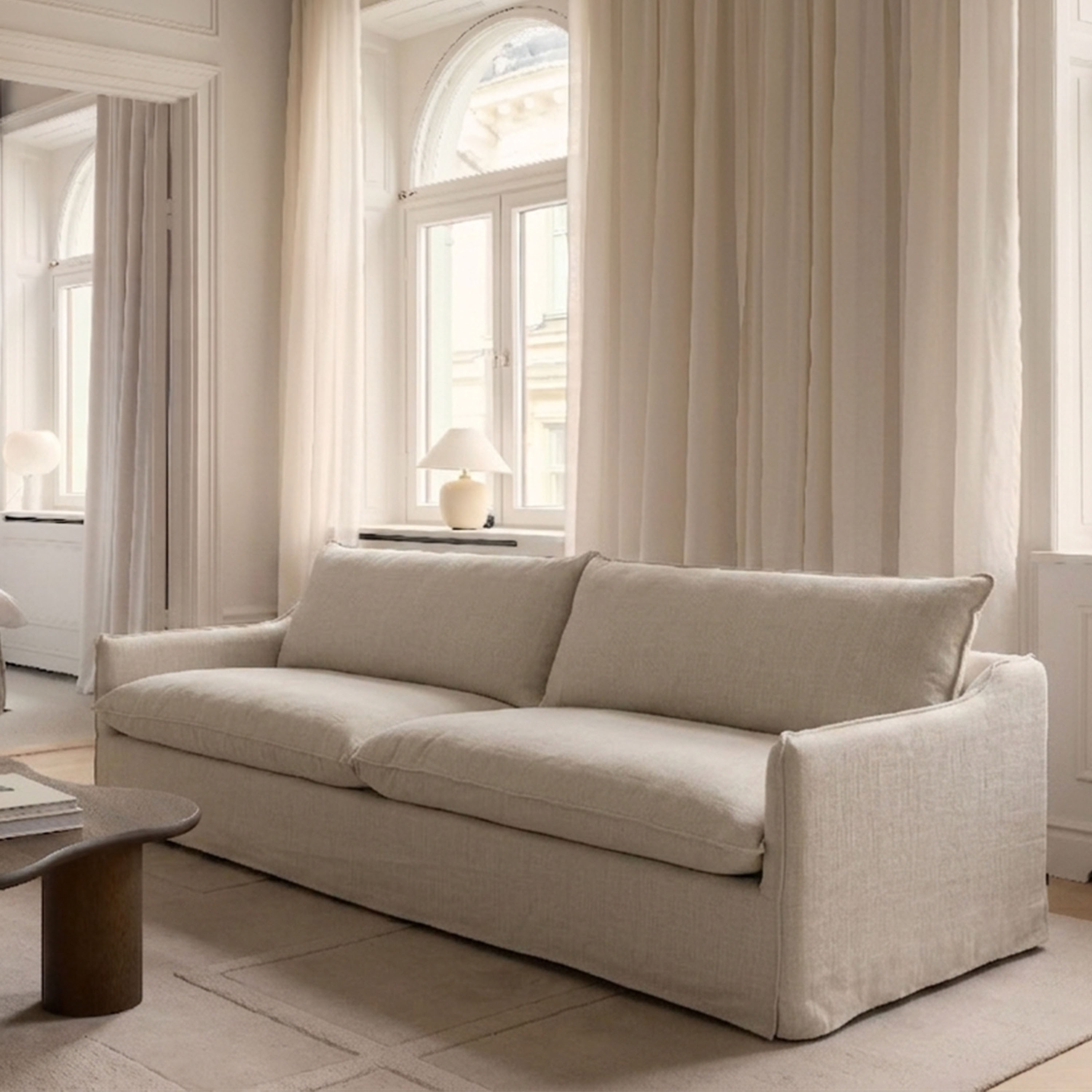 Sleepo Collection Grace 4-seters Sofa Light Linen 262 cm