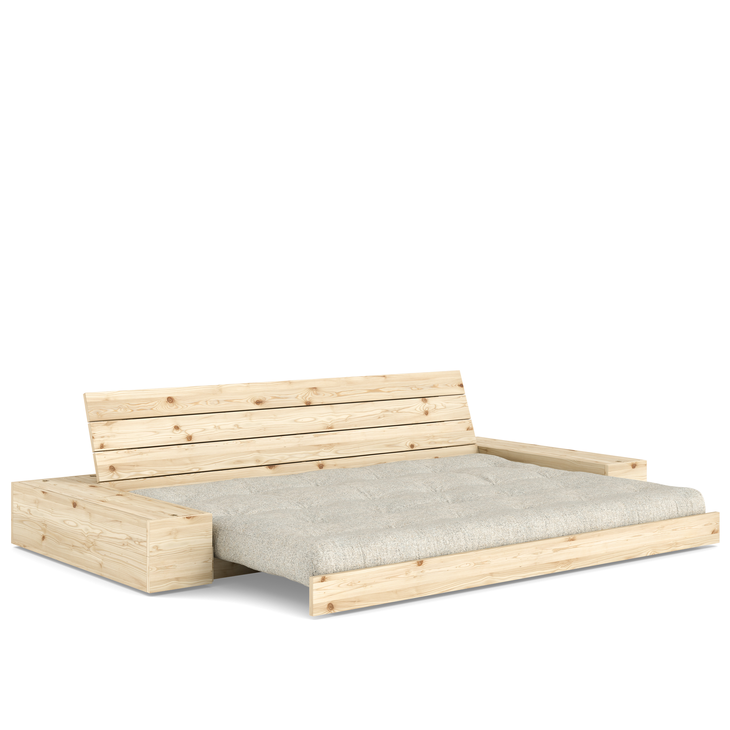 Karup Design Base Sidebox Bäddsoffa Clear Lacquered/Soft Chalk