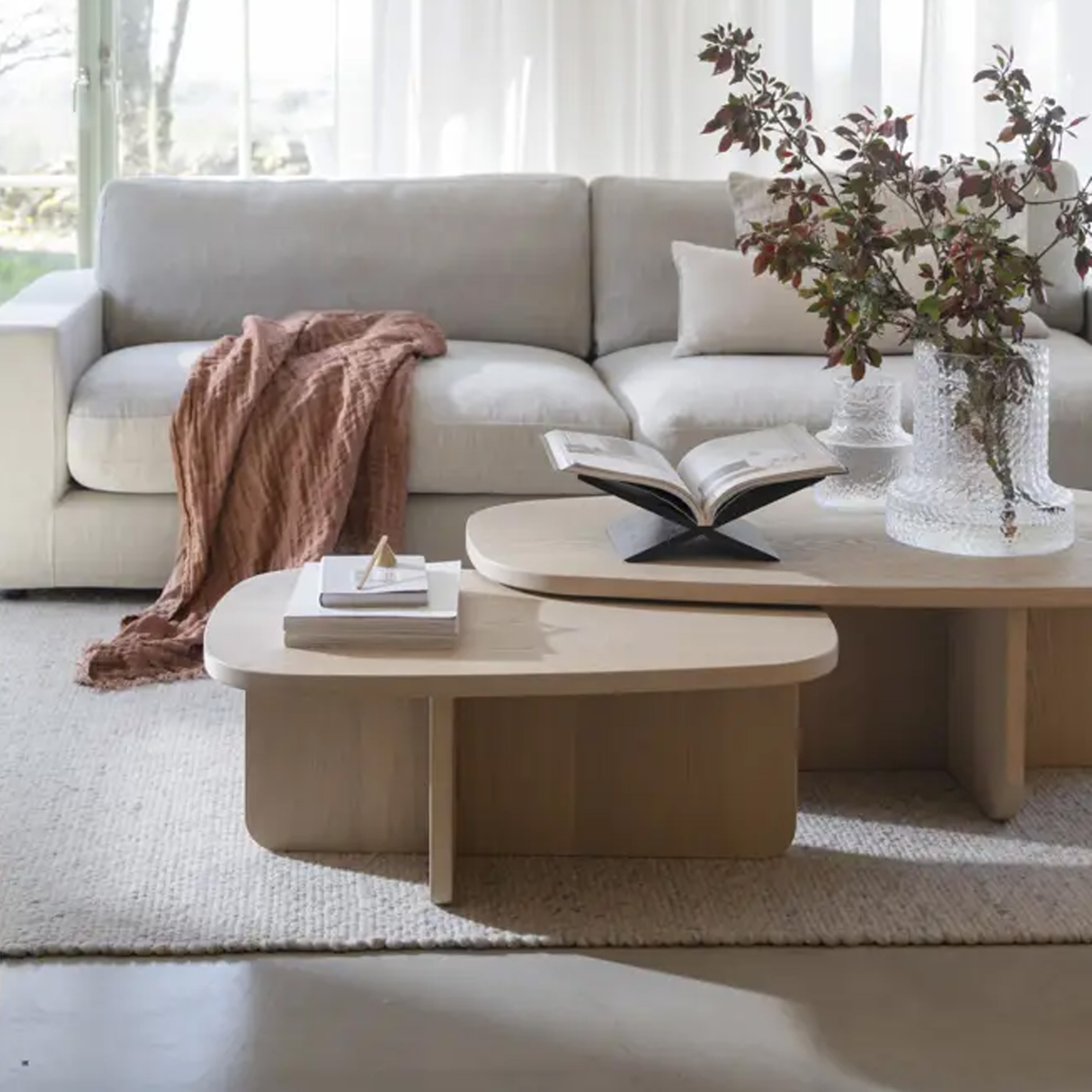 Rowico Home Billings Couchtisch Weiß pigmentierte Eiche 89x59