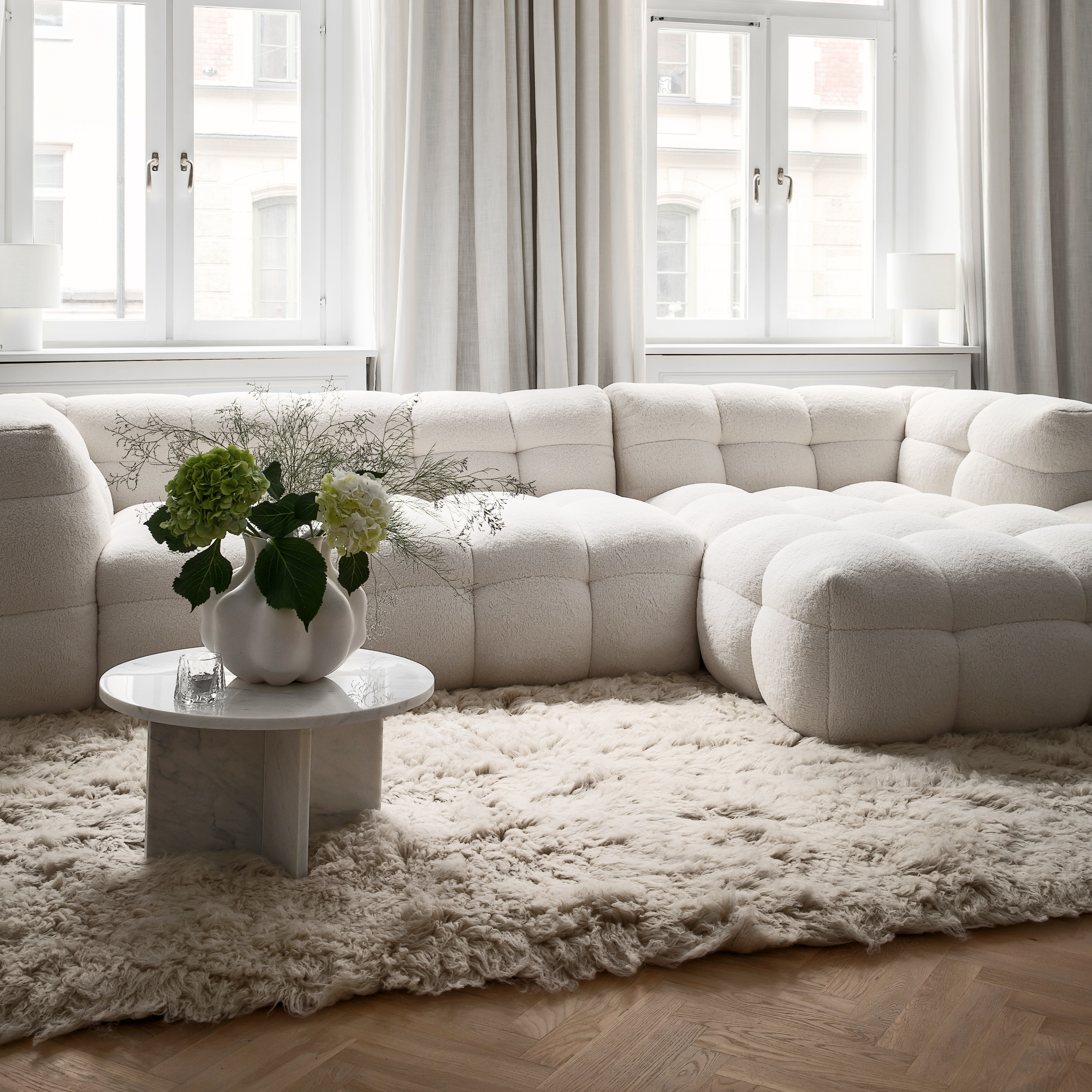 Sleepo Collection Fluffy Flokati Matta Greige 300x400