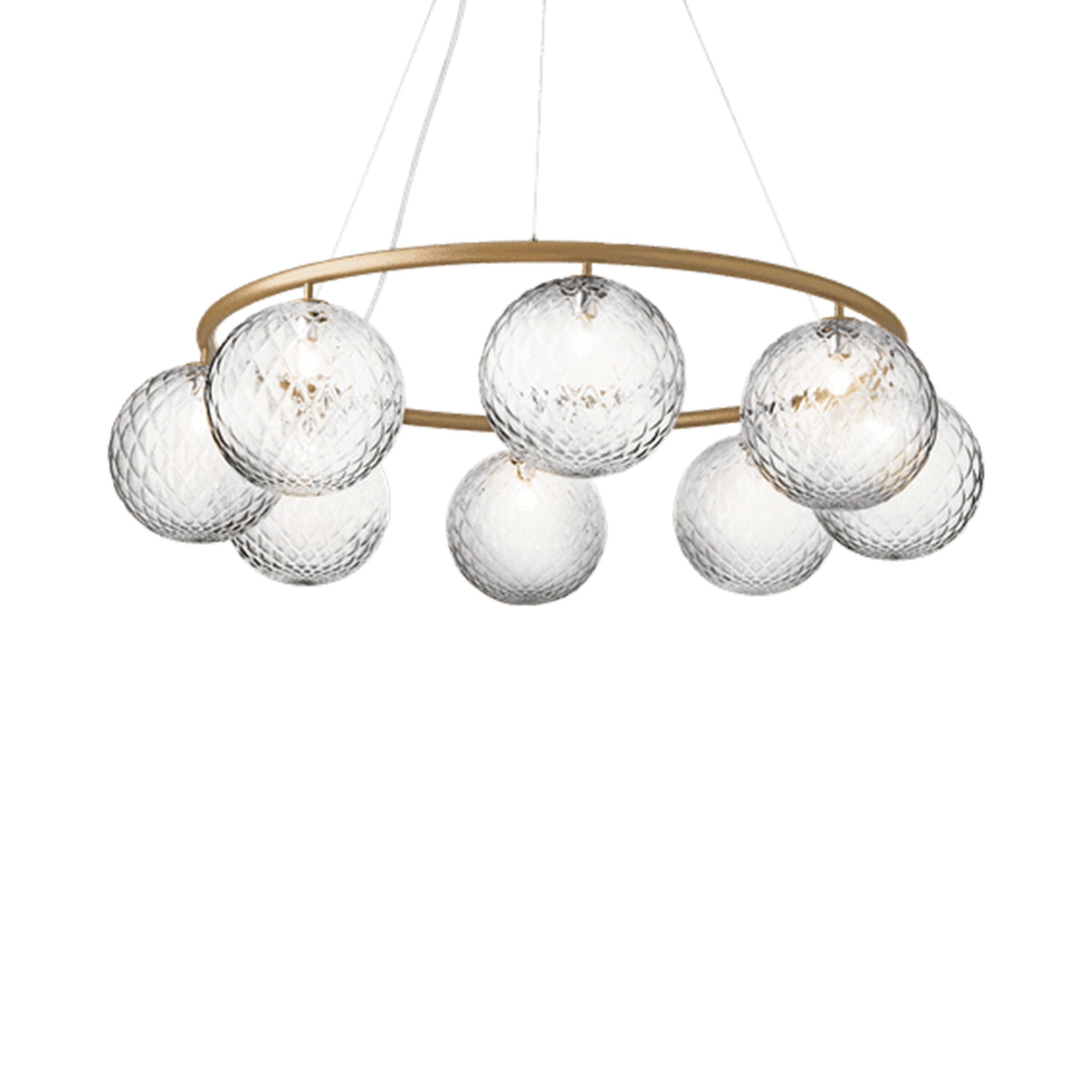 Miira 8 Circular Taklampa Brass/Optic Clear Ø100