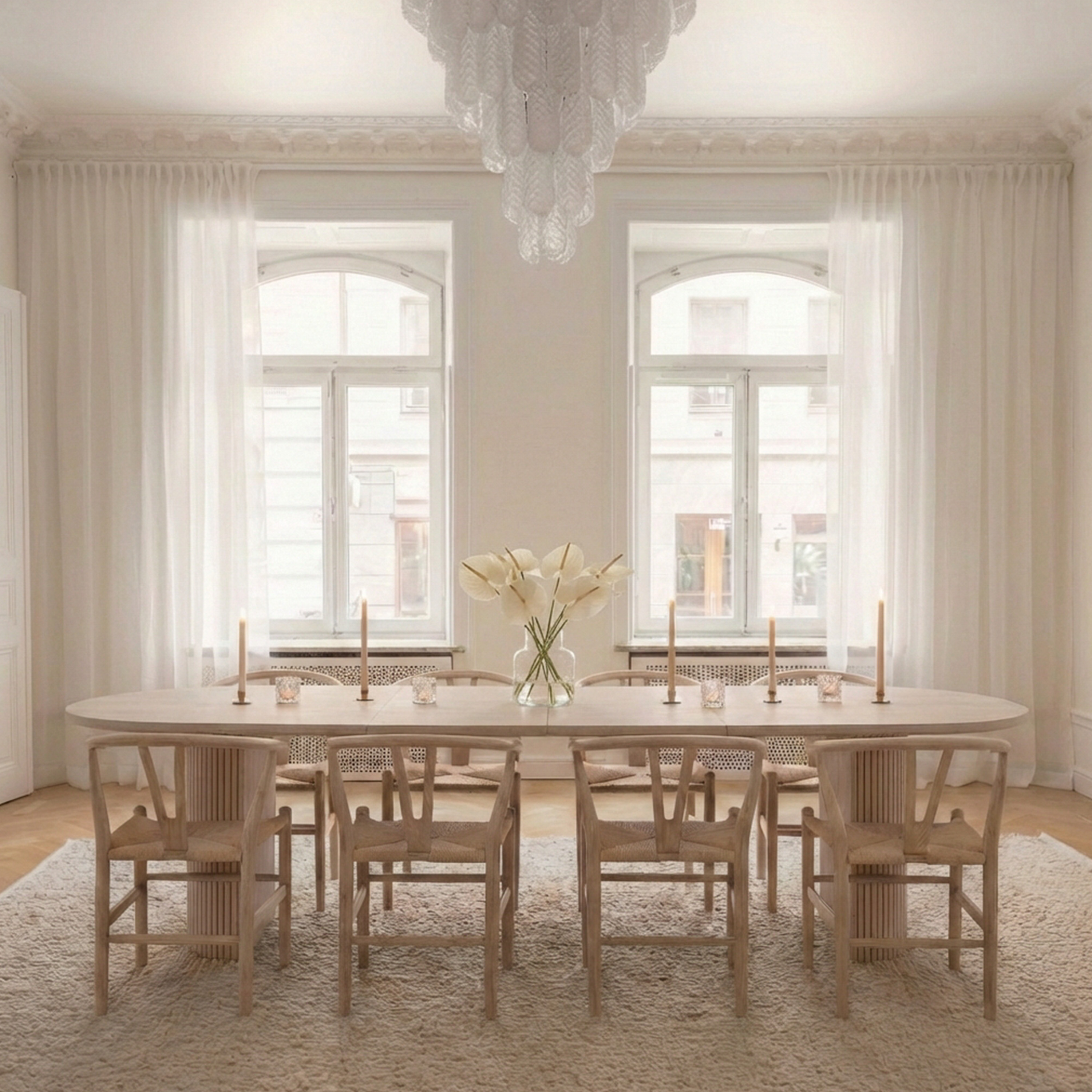 Sleepo Collection Bauer Dining Table White Oiled Oak 250+50+50