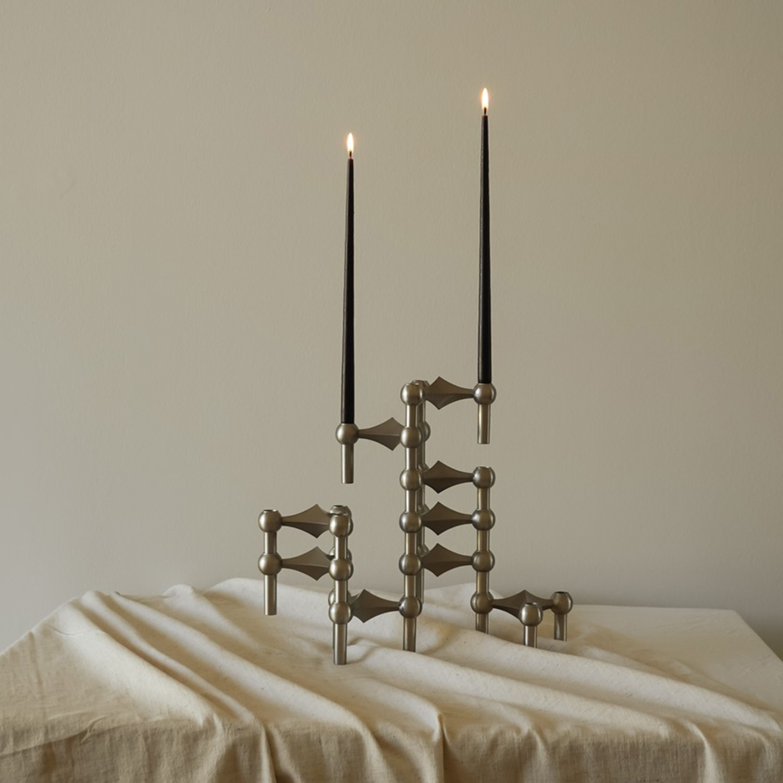 Stoff Nagel Lysestake Børstet Krom 3-pack