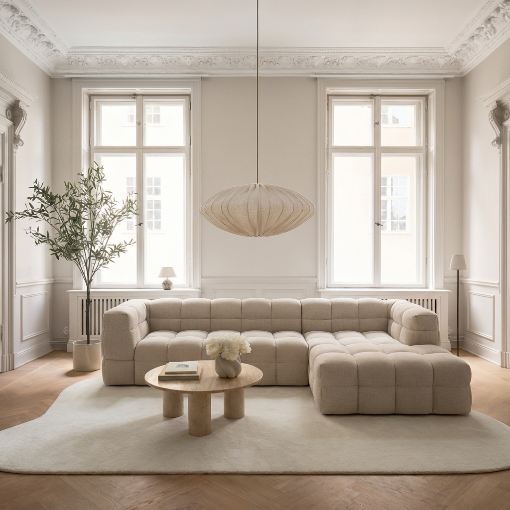 Sleepo Collection Billie Divansoffa Höger Beige Bouclé