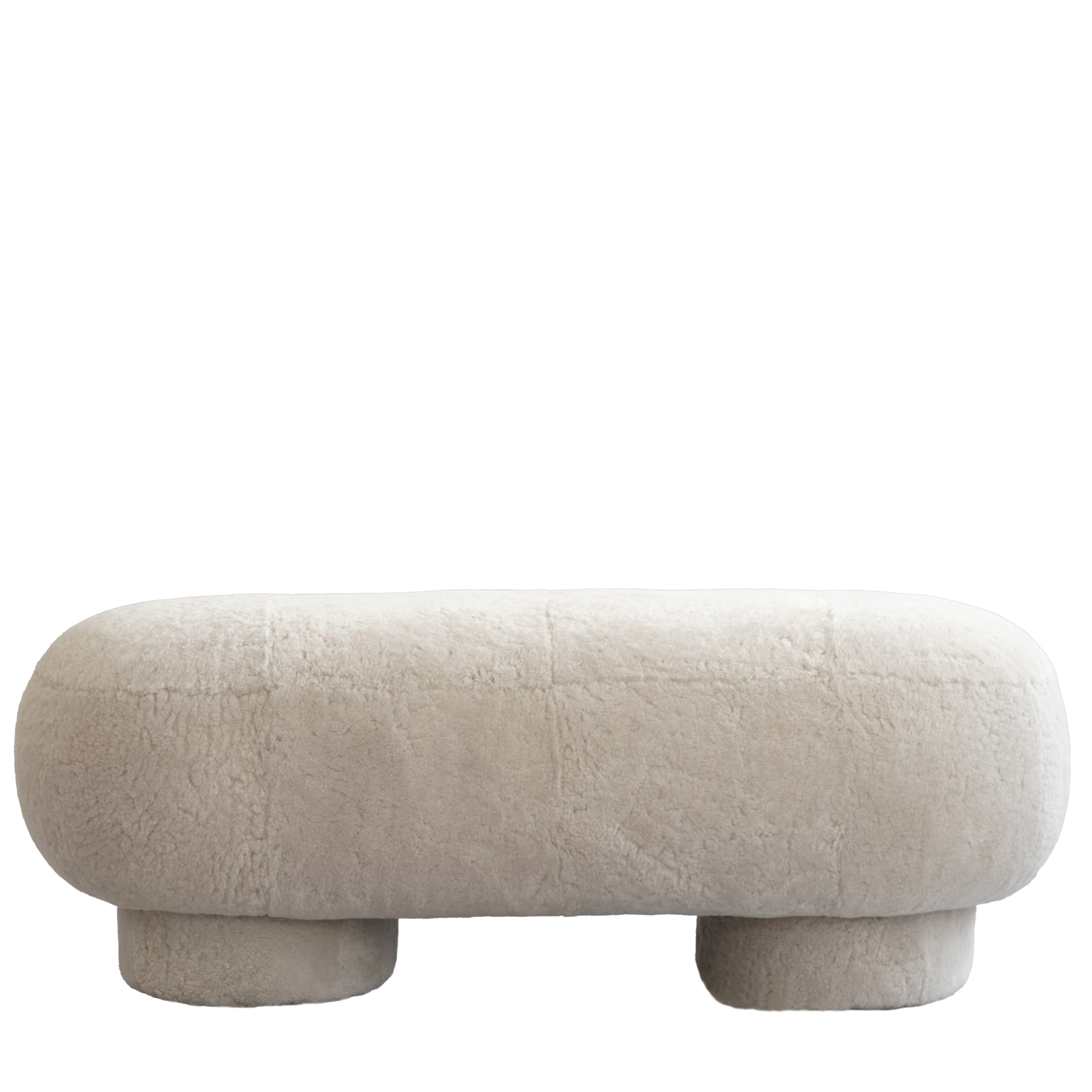 101 Copenhagen - Big Foot Benk Sandshell 120cm - Beige  - Puffer