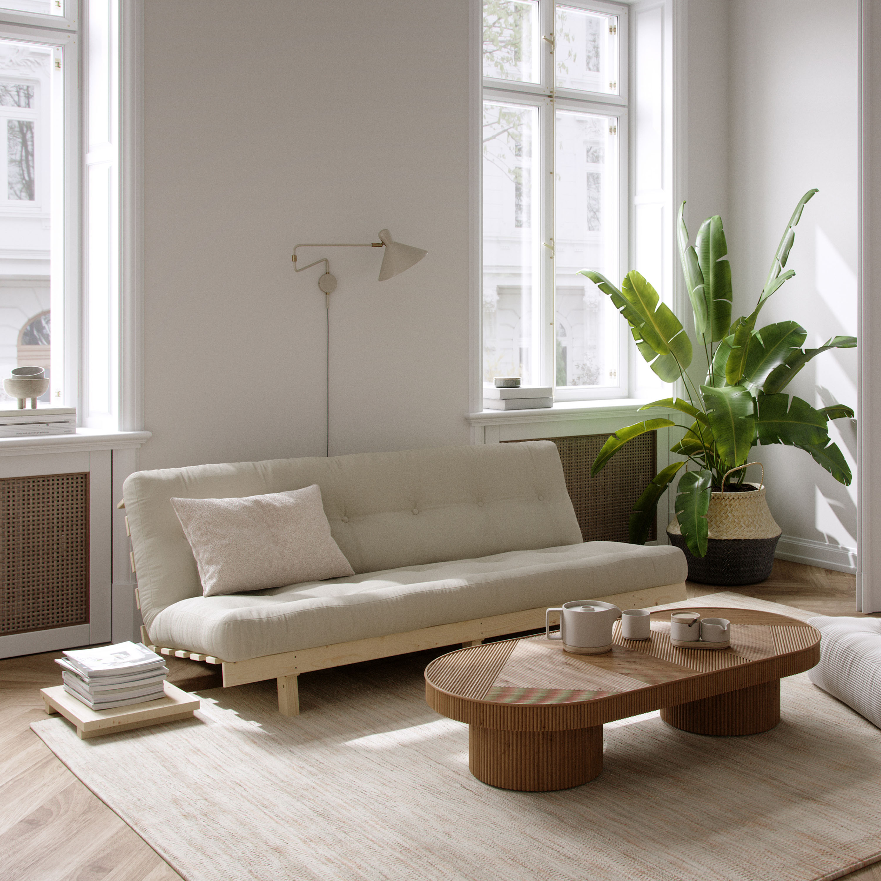 Karup Design Lean Vuodesohva Natur/Olive Green 190cm