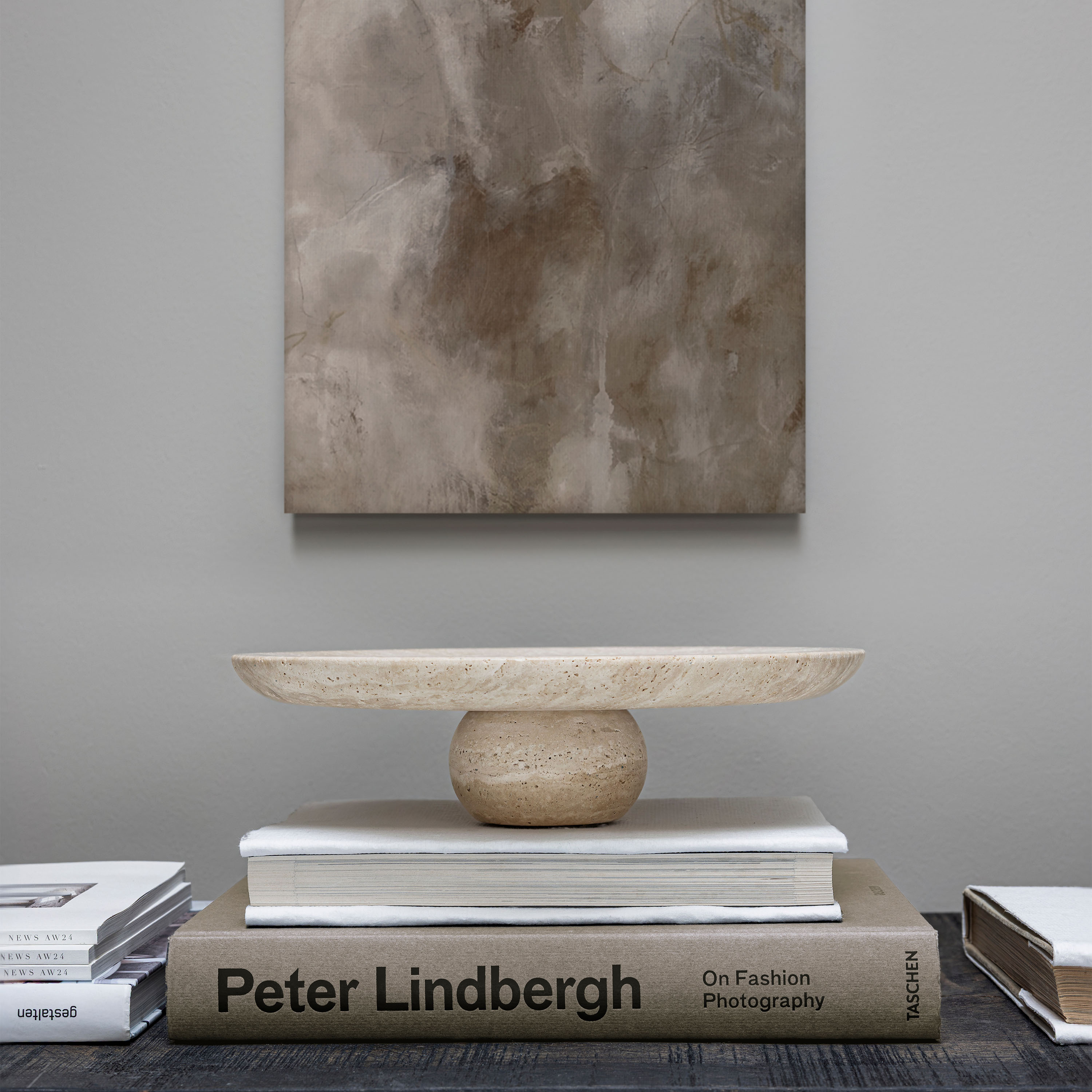 Mette Ditmer Travertine Sockel Linen Ø32