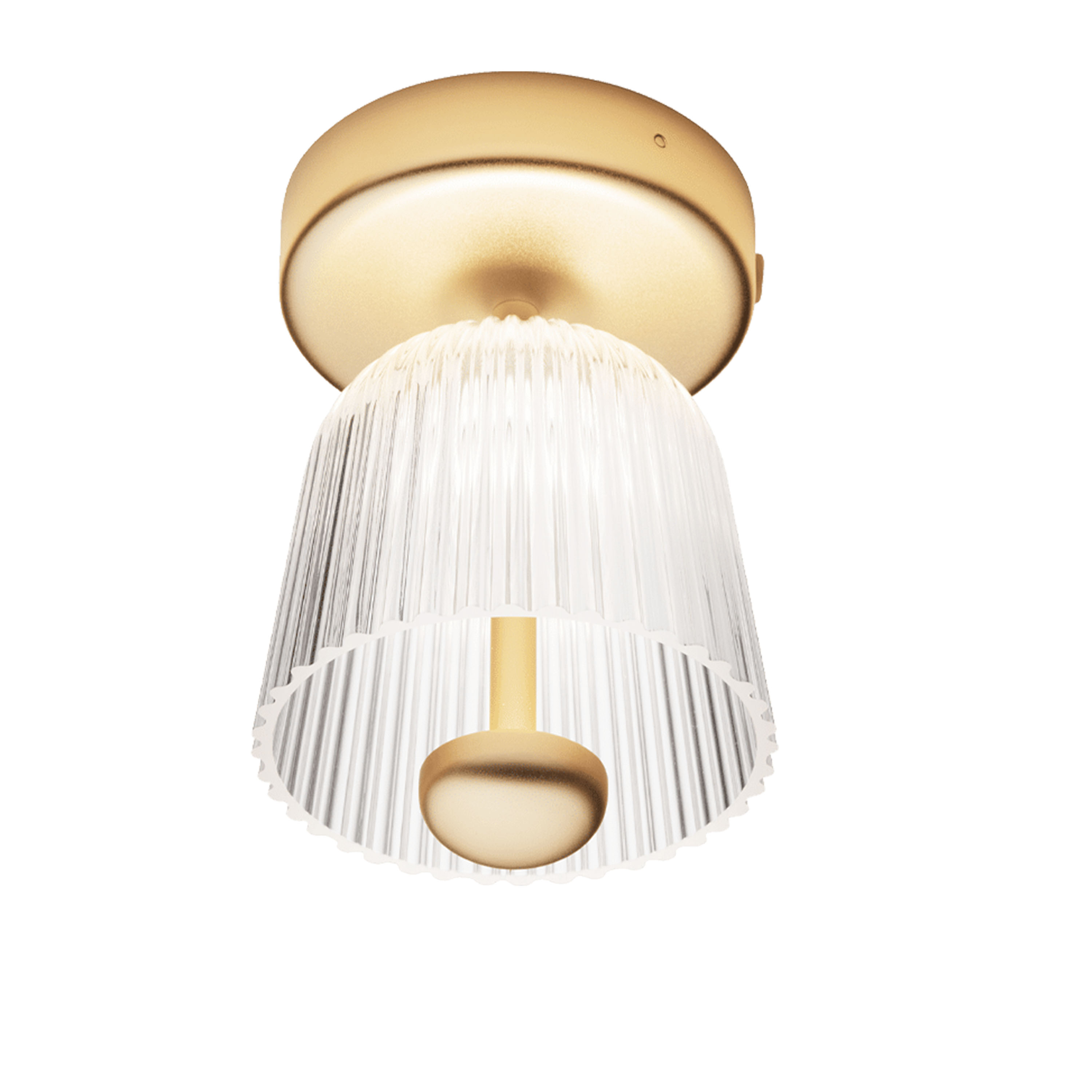 Nuura Asteea Taklampe Satin Brass/Ripple Clear