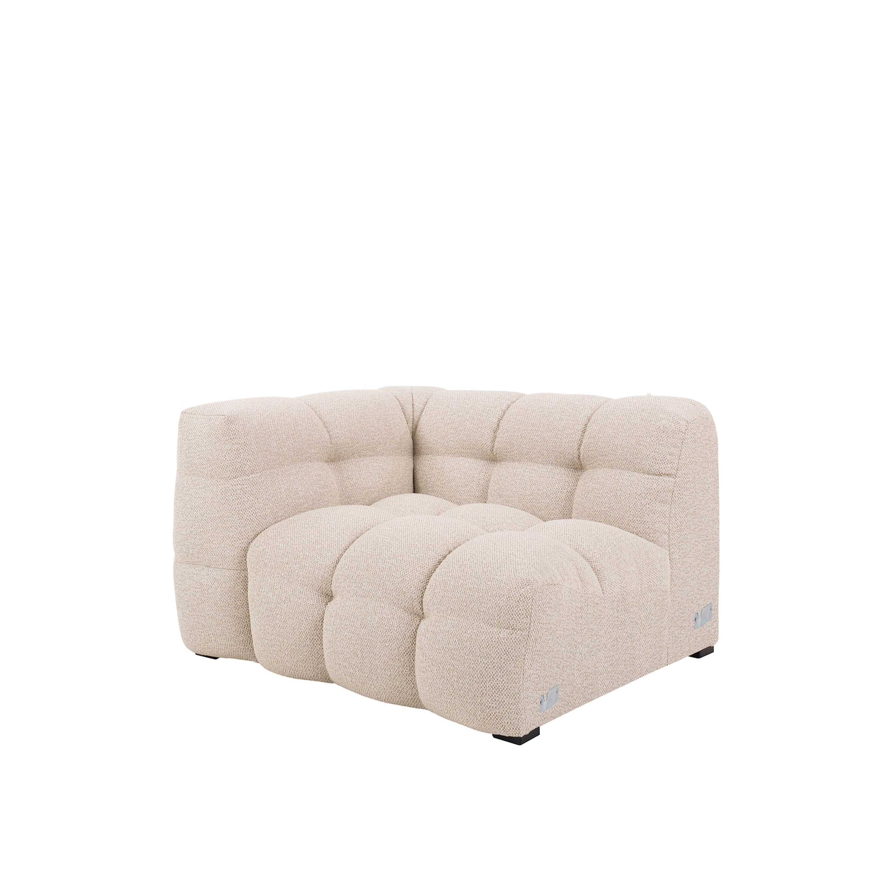Billie 1-sits Soffmodul Vänster Armstöd Beige Bouclé 118cm