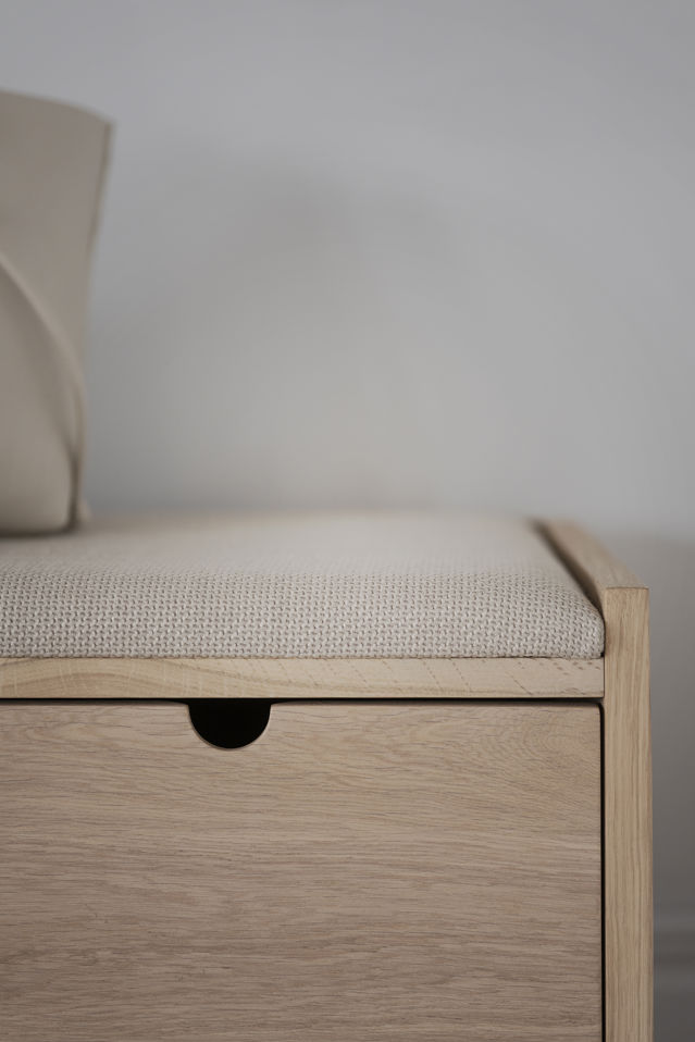 Rowico Home Hillmond Bänk Vitpigmenterad/Beige 80cm