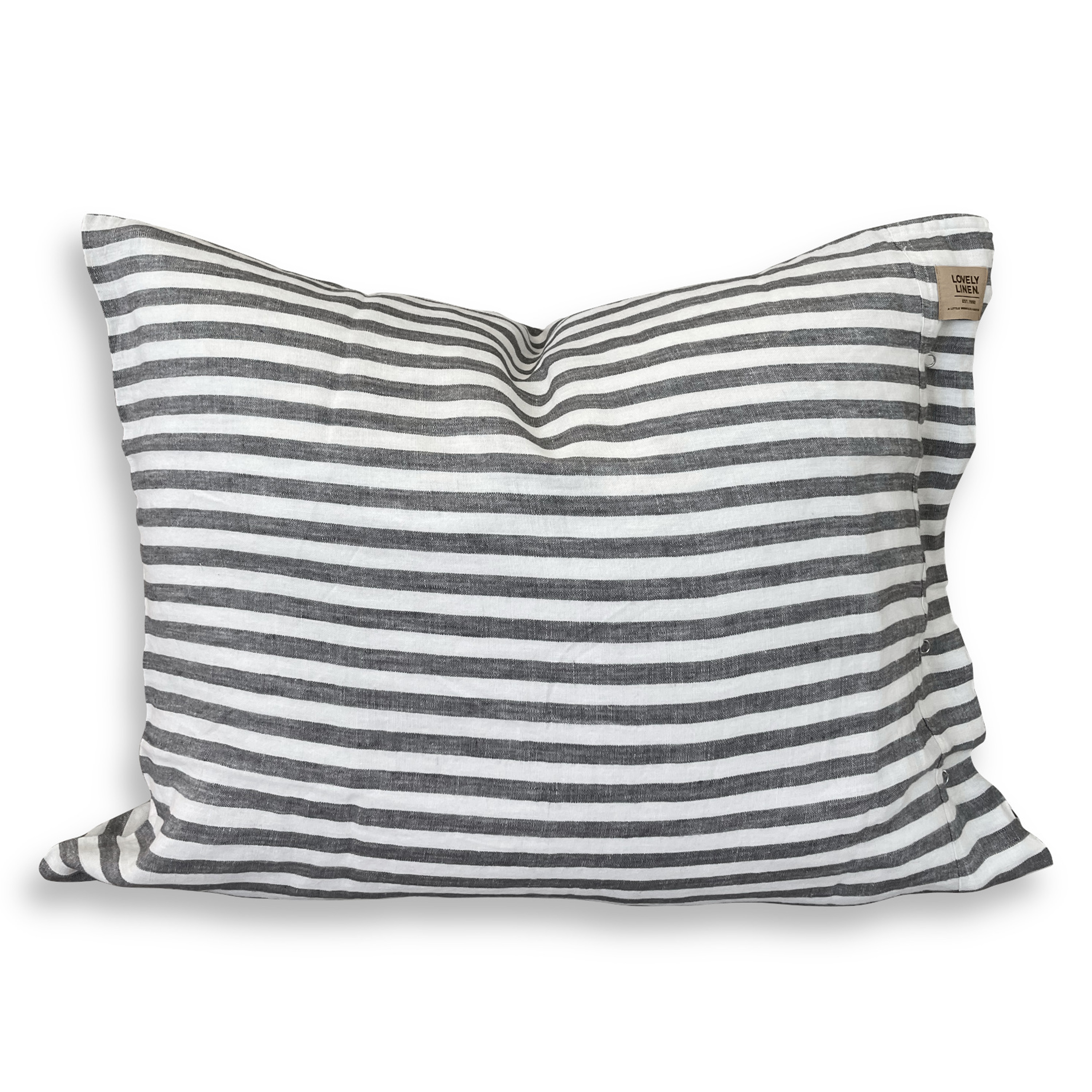 Lovely Linen Misty Örngott Linne Edge Dark Grey 50x60