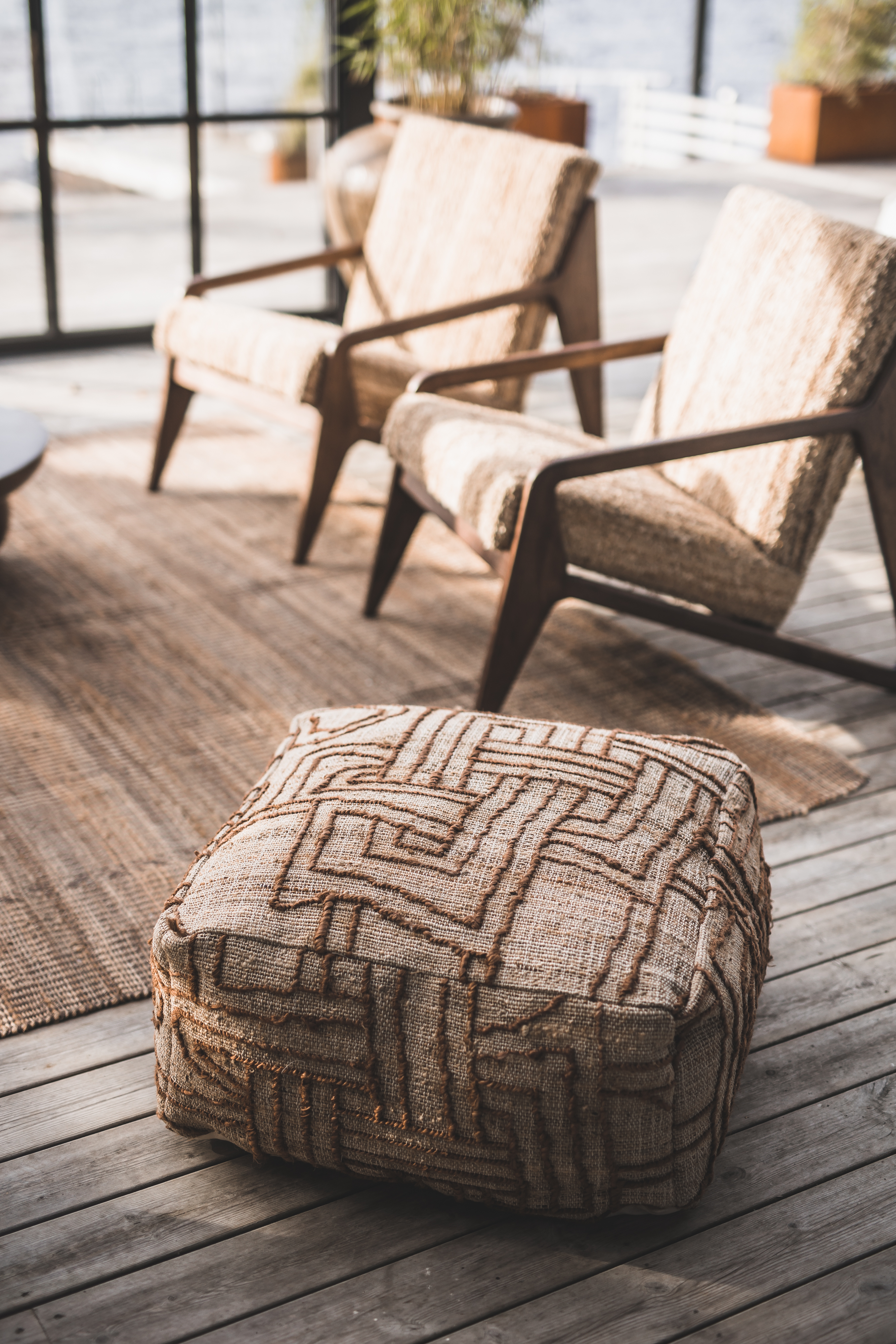 Jakobsdals Kiana Hocker Beige/Braun 60x60