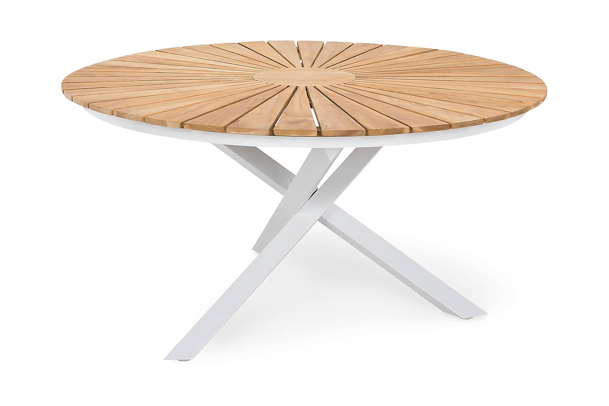 Nordic Outdoor - Otilia Matbord Vit/Teak Ø140 - Trä