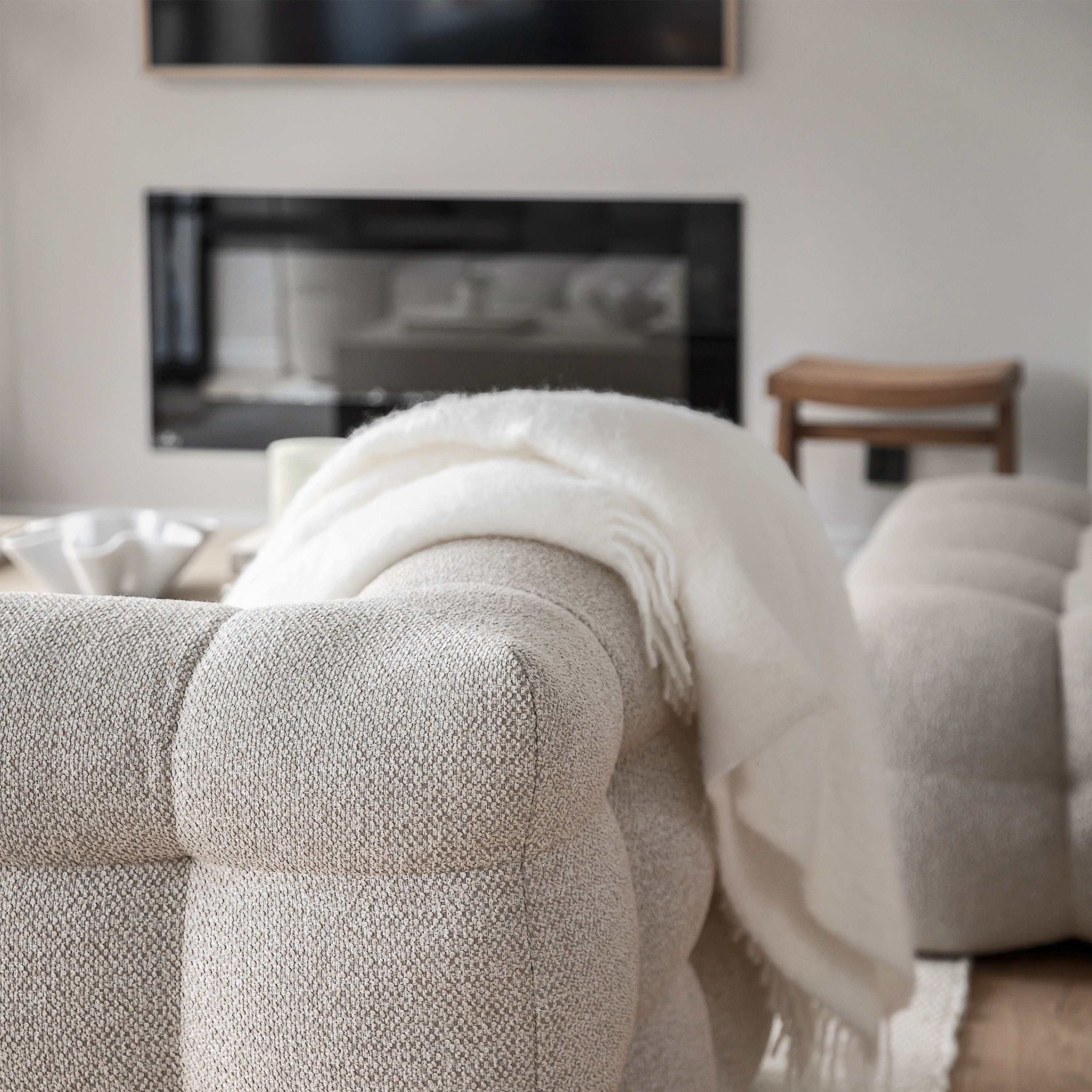 Sleepo Collection Billie 2-istuttava Sivumoduuli Oikea Käsinoja Beige Bouclé 174cm