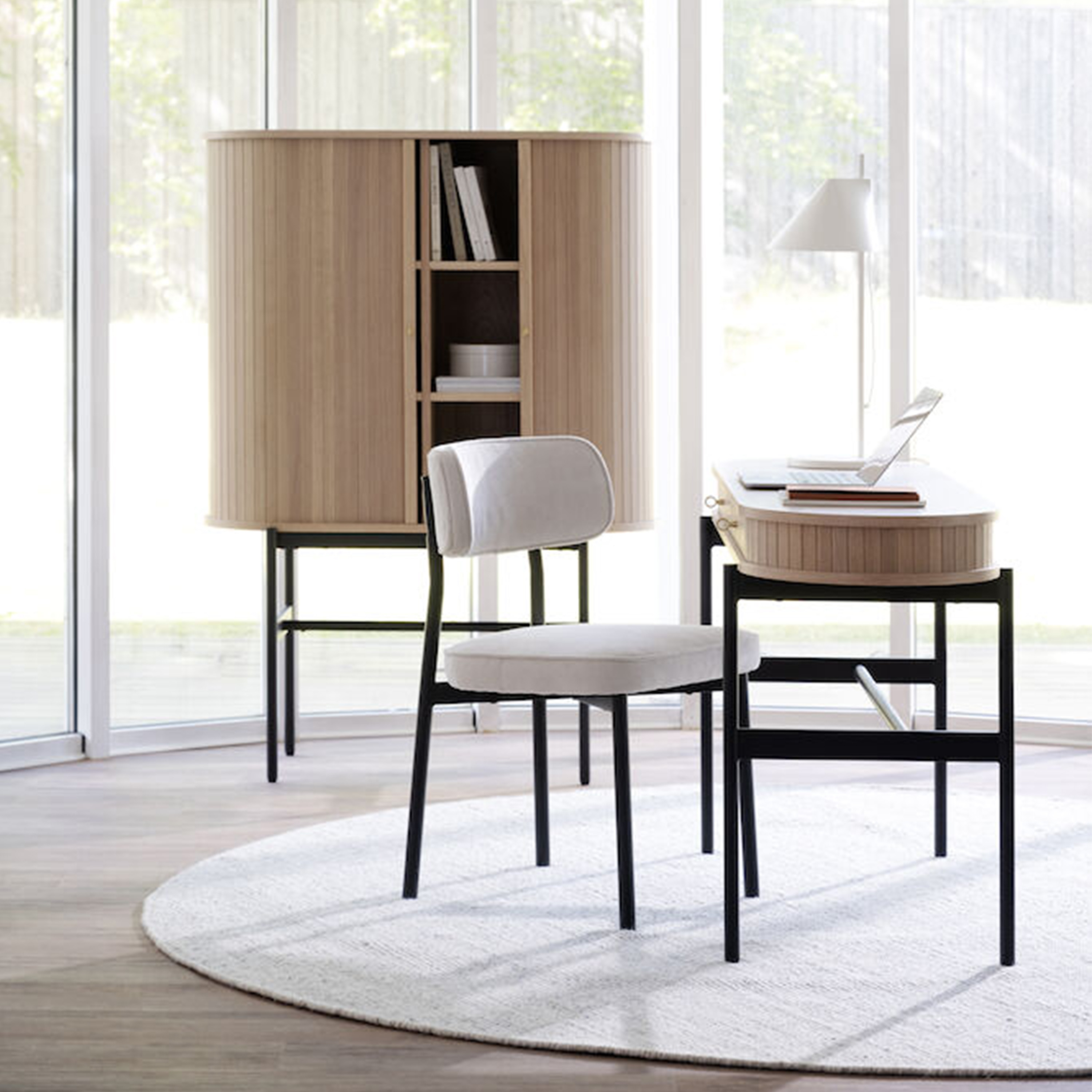 Rowico Home Haddington Konsolentisch Weiß pigmentiert/Schwarz 142cm