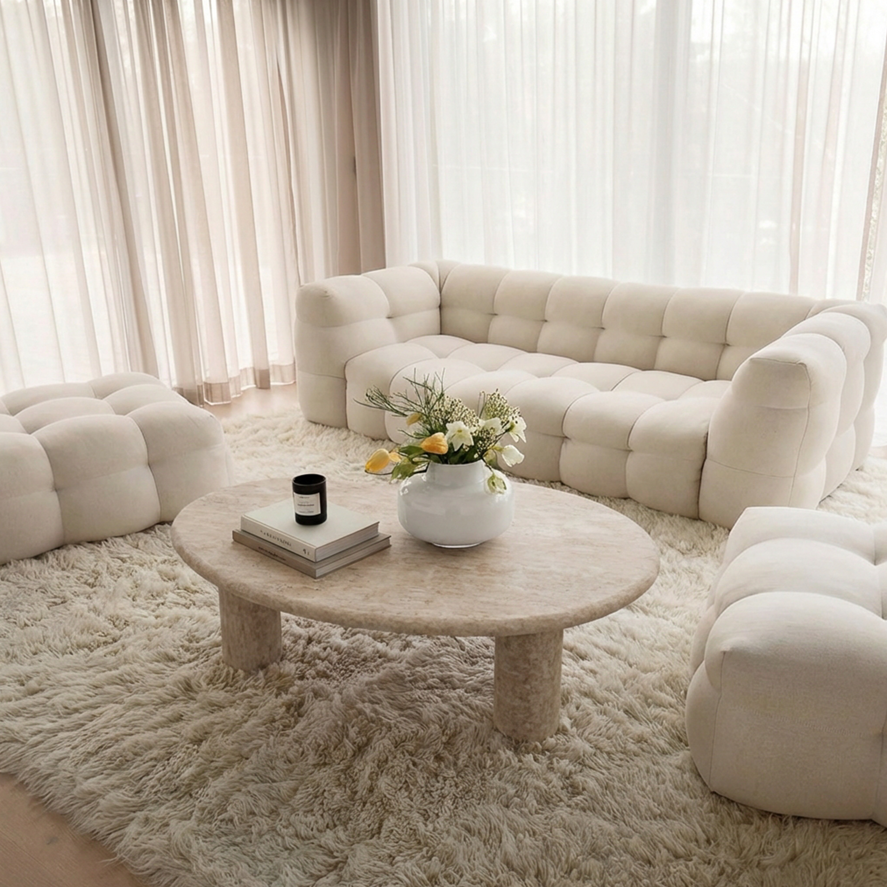 Sleepo Collection Luna Coffee Table Travertine 120cm