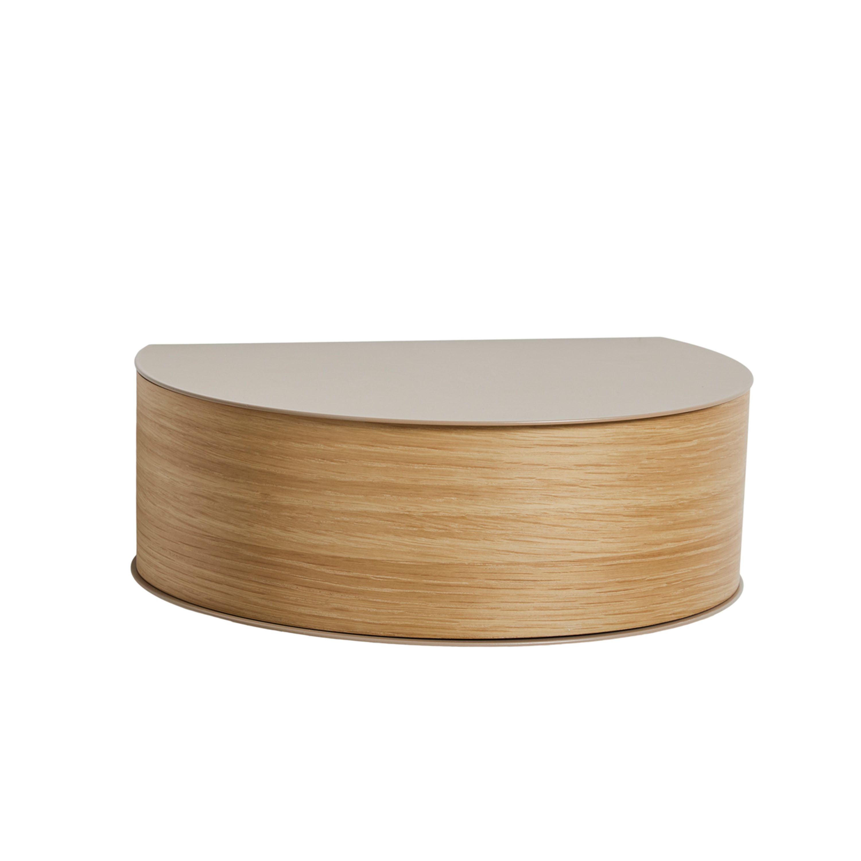 Woud - Wallie Nachttisch Eiche/Grau-Beige - Holz