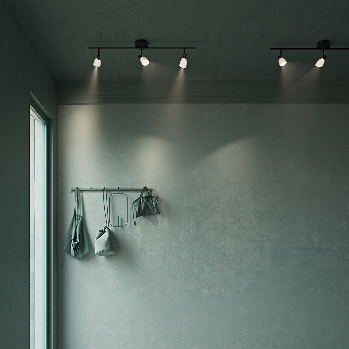 Herstal Cut Skena 3 lampor Svart