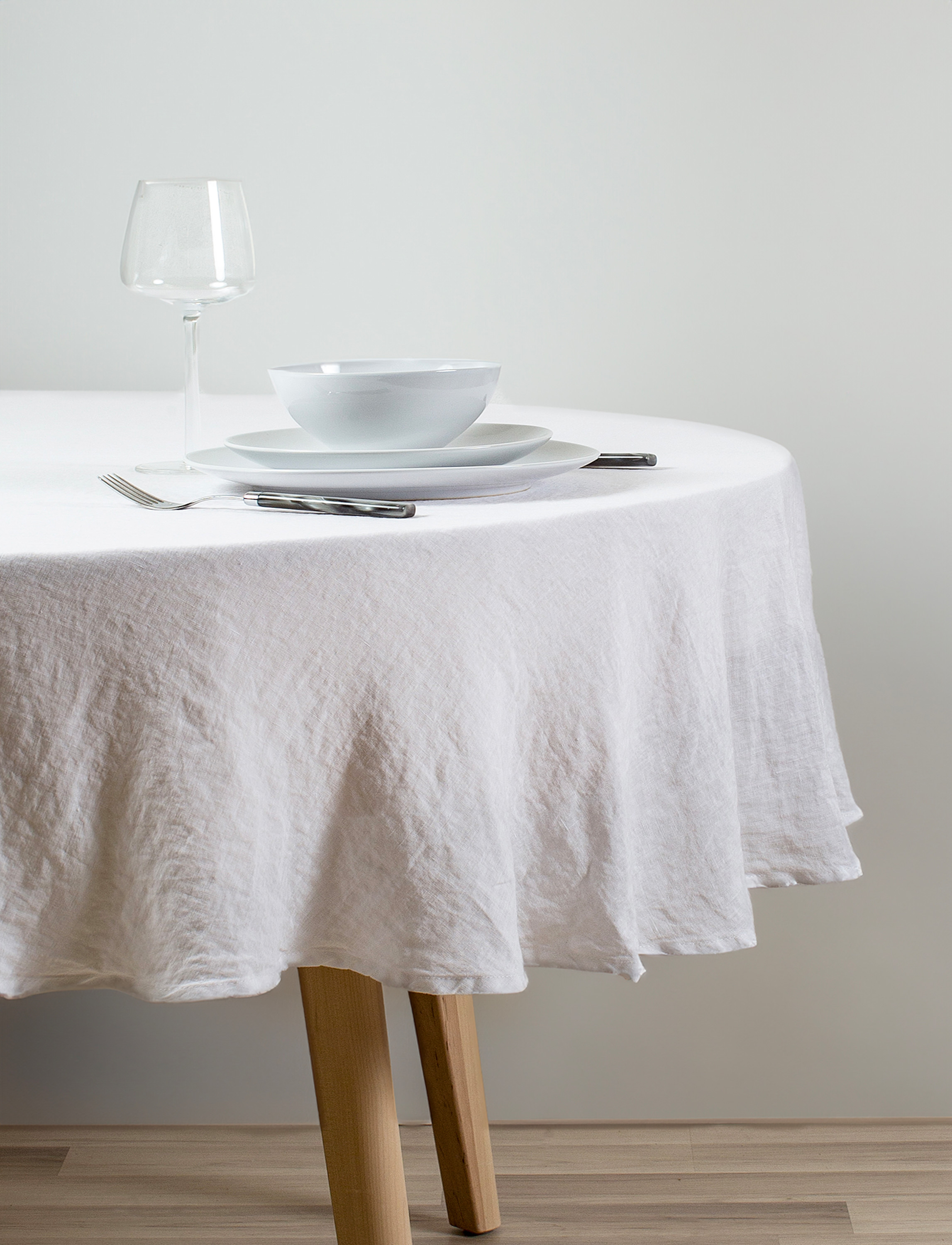 Himla Sunrise Duk Linne Valkoinen Ø160