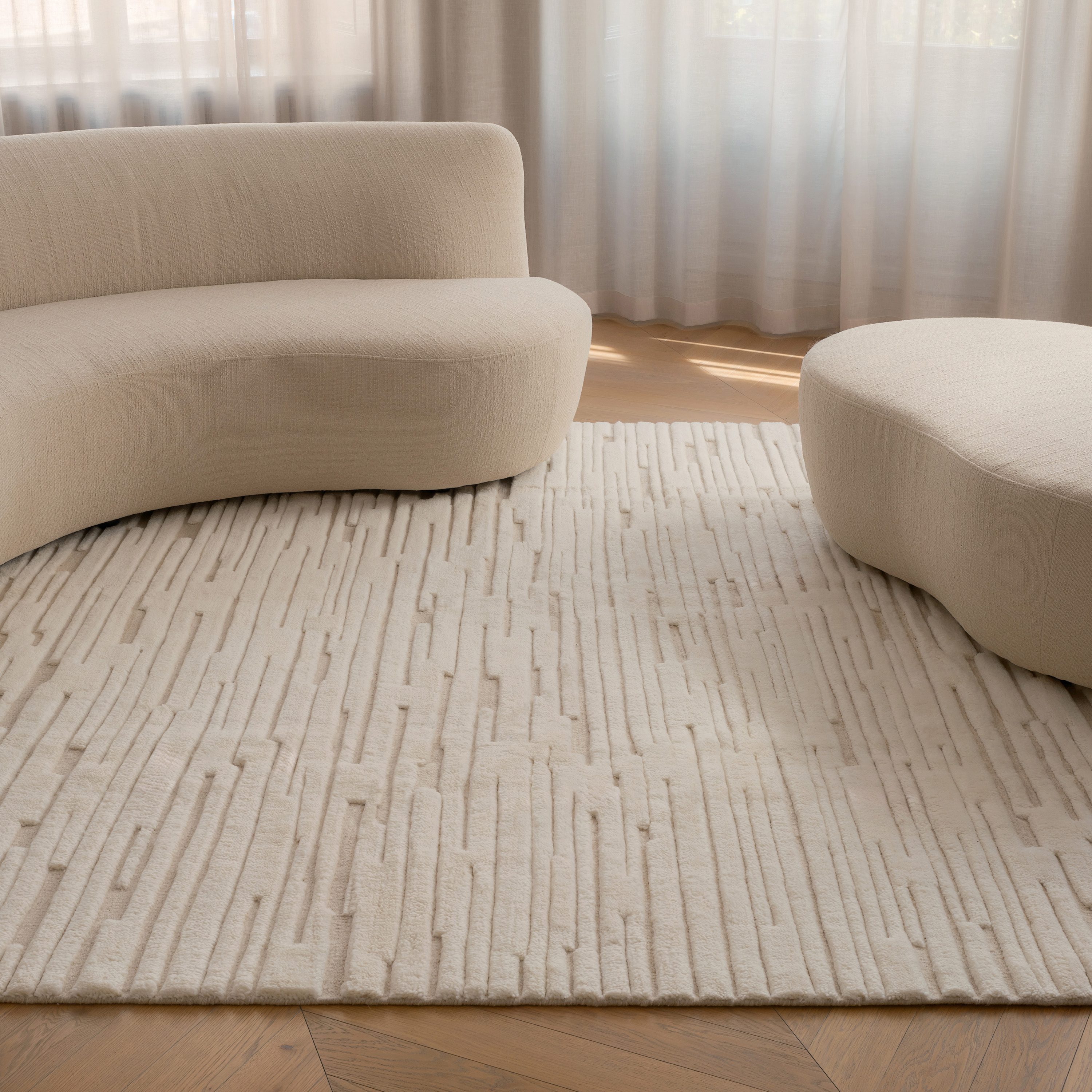 Sleepo Collection Chloe Wollteppich White/Natural 200x300