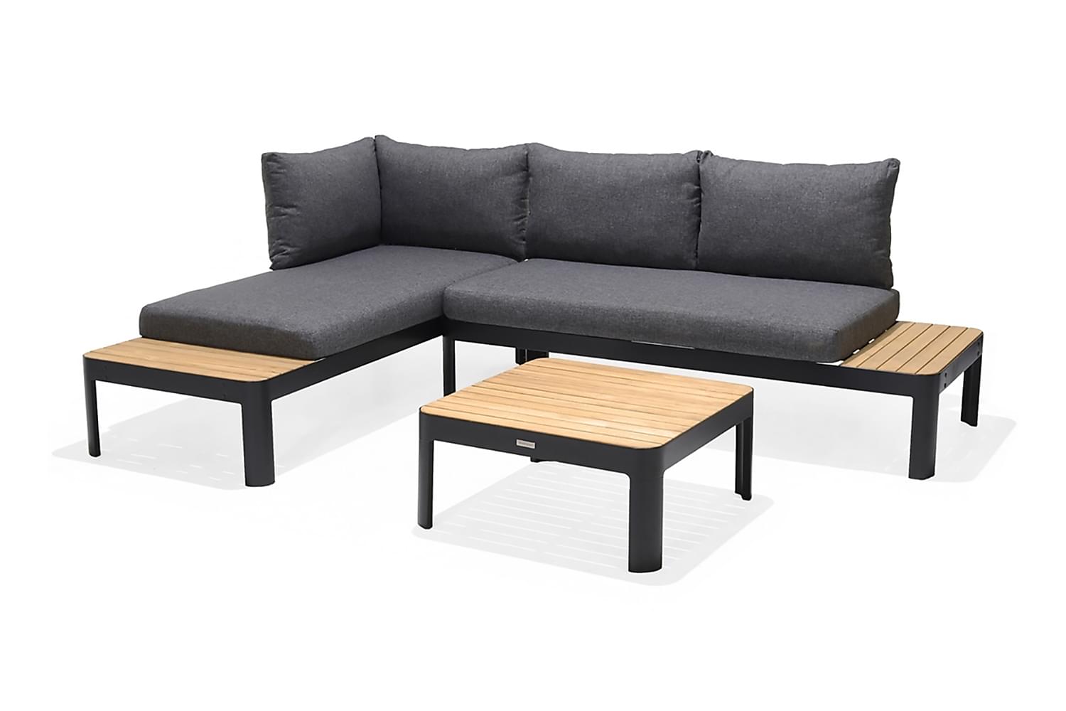 Nordic Outdoor - Paola Loungesofa inkl. Bord Natur/Svart/Grå - Beige  - Loungegrupper