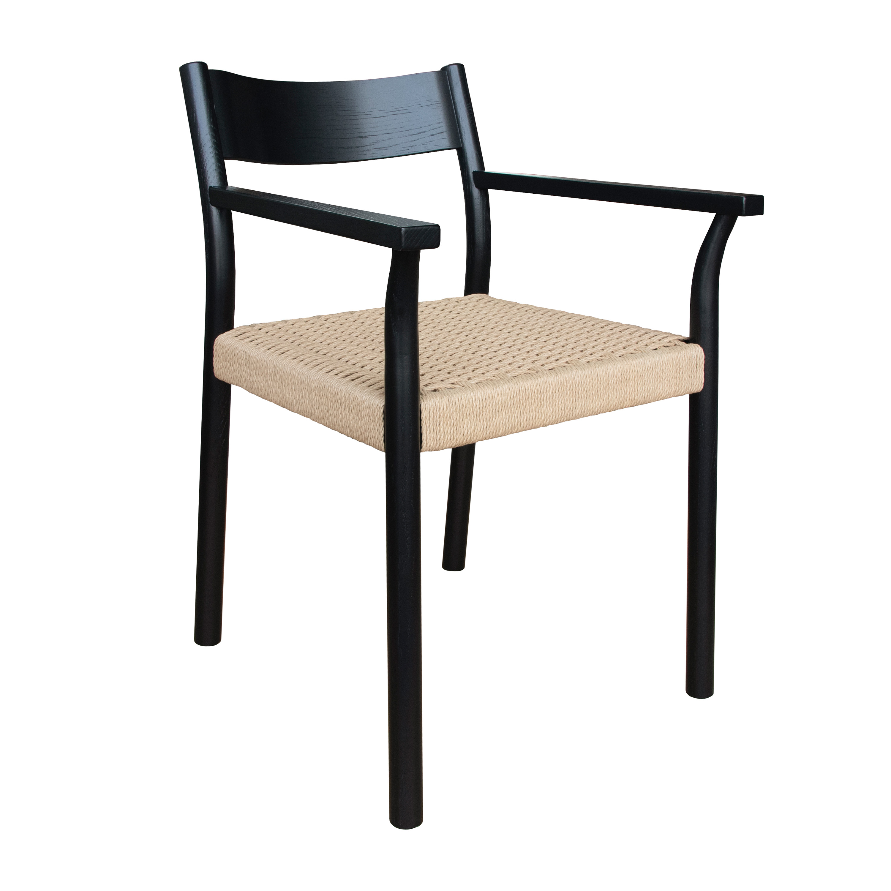 Colin Ruokapöydän Tuoli Käsinojilla Mustaksi Petsattu Tammi