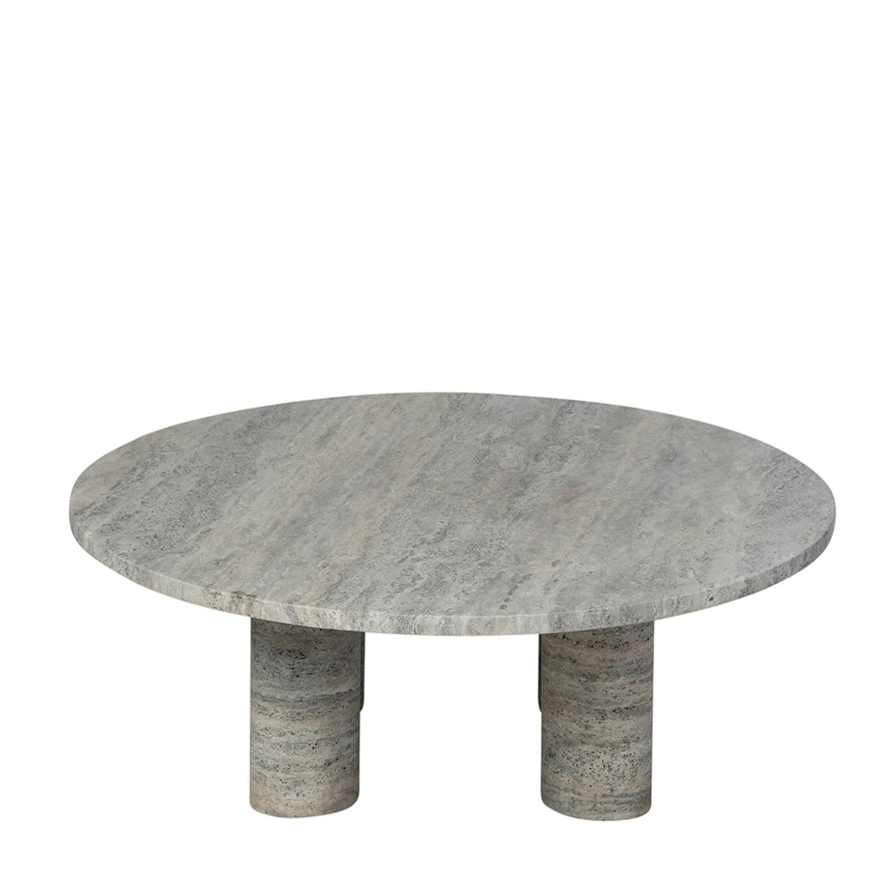 Volos Soffbord Silver Travertine Ø75